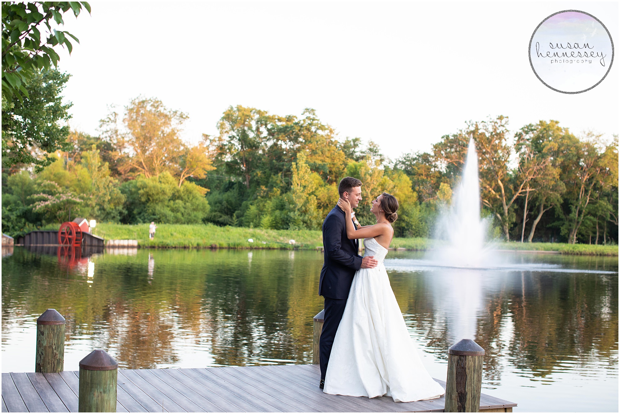 Sunset portraits at The Mill Lakeside Manor Wedding