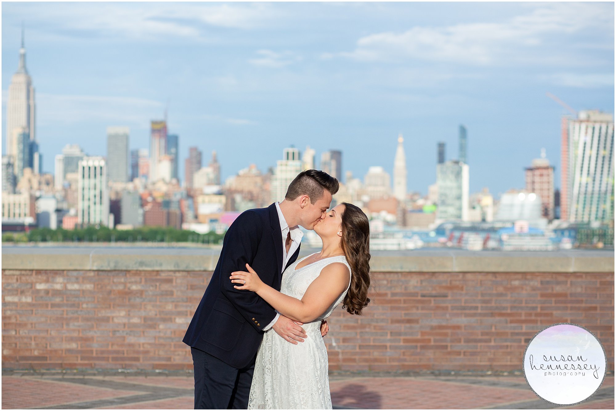 Engagement session overlooking NYC skyline