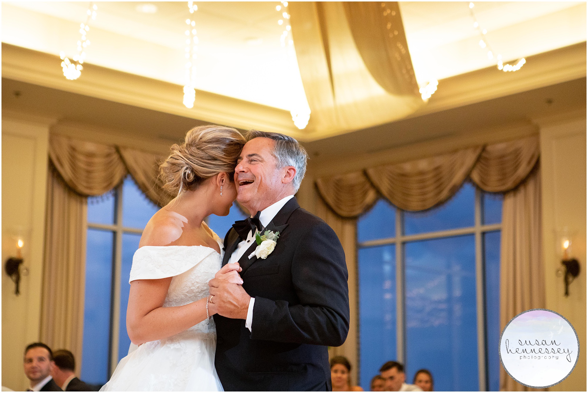 Father and daughter dance at wedding reception