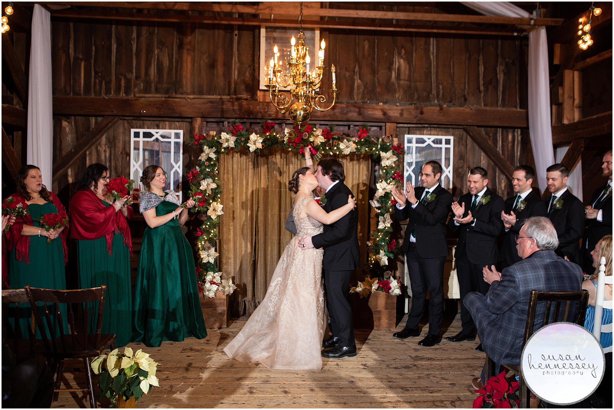 Indoor ceremony at the Loft at Jack's Barn in Oxford, NJ