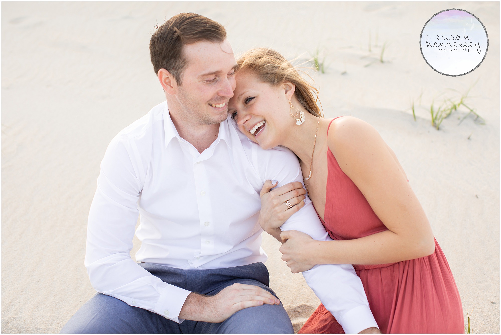 A spring beach engagement session