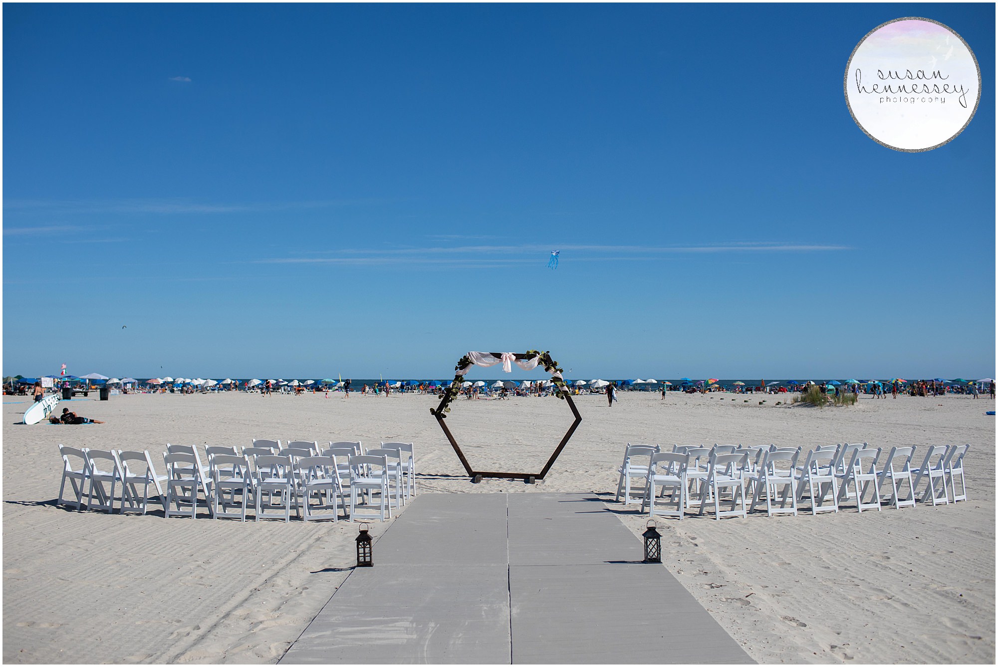 Ceremony set up at ICONA Diamond Beach wedding