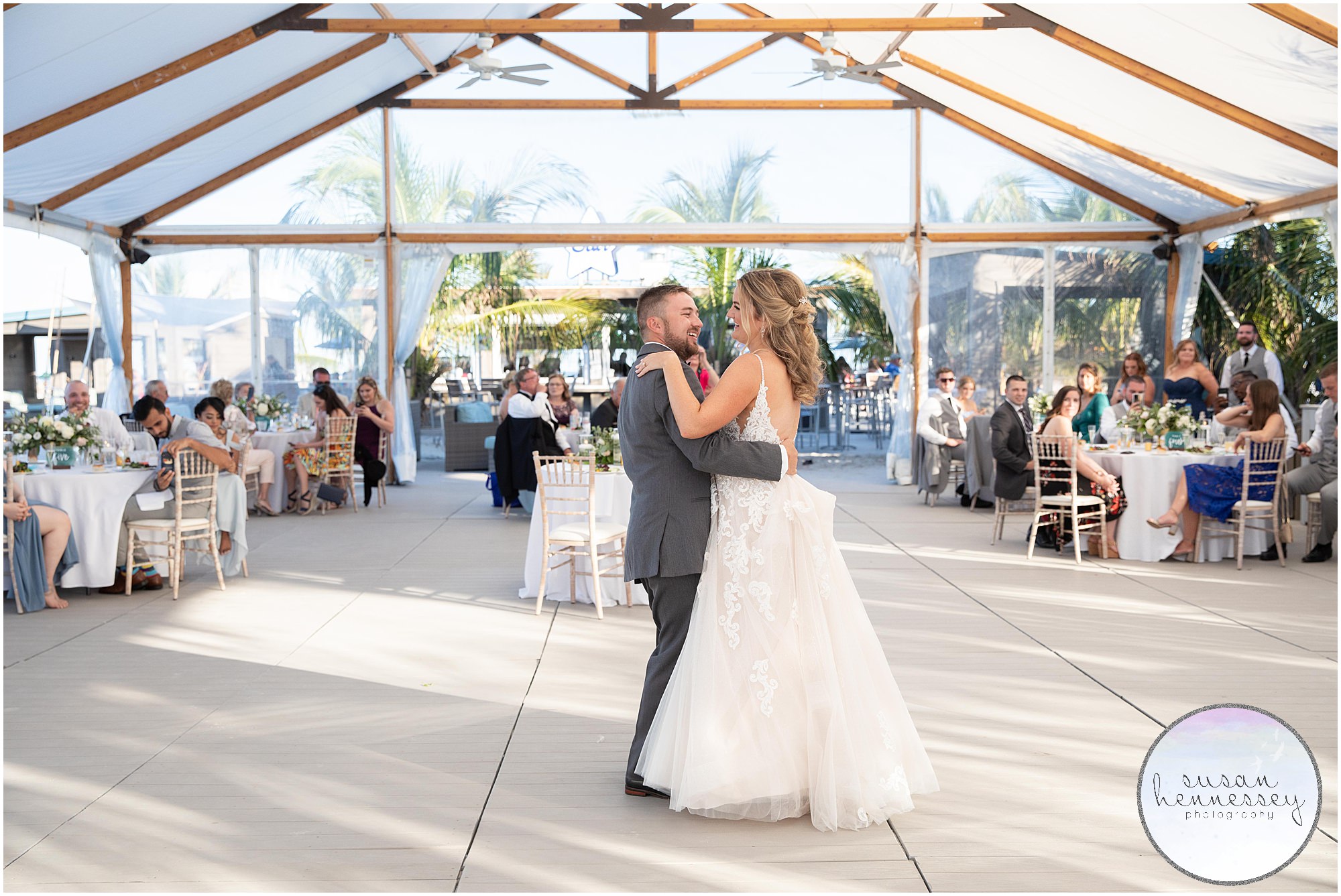 First Dance for bride and groom at ICONA Diamond Beach wedding