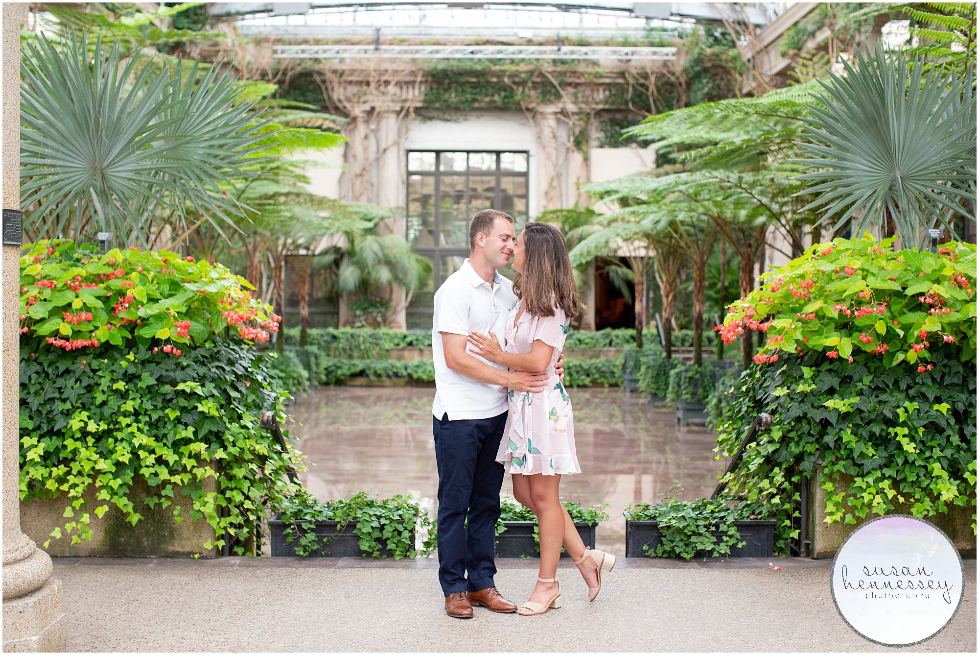 A couple in the greenhouse at Longwood Gardens