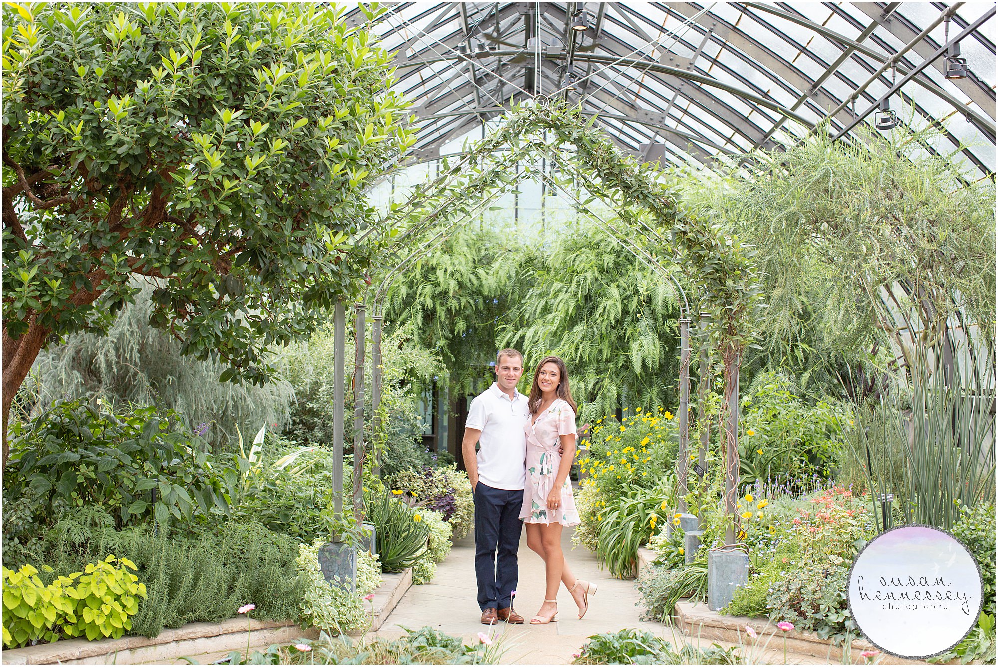 Greenhouse engagement photography