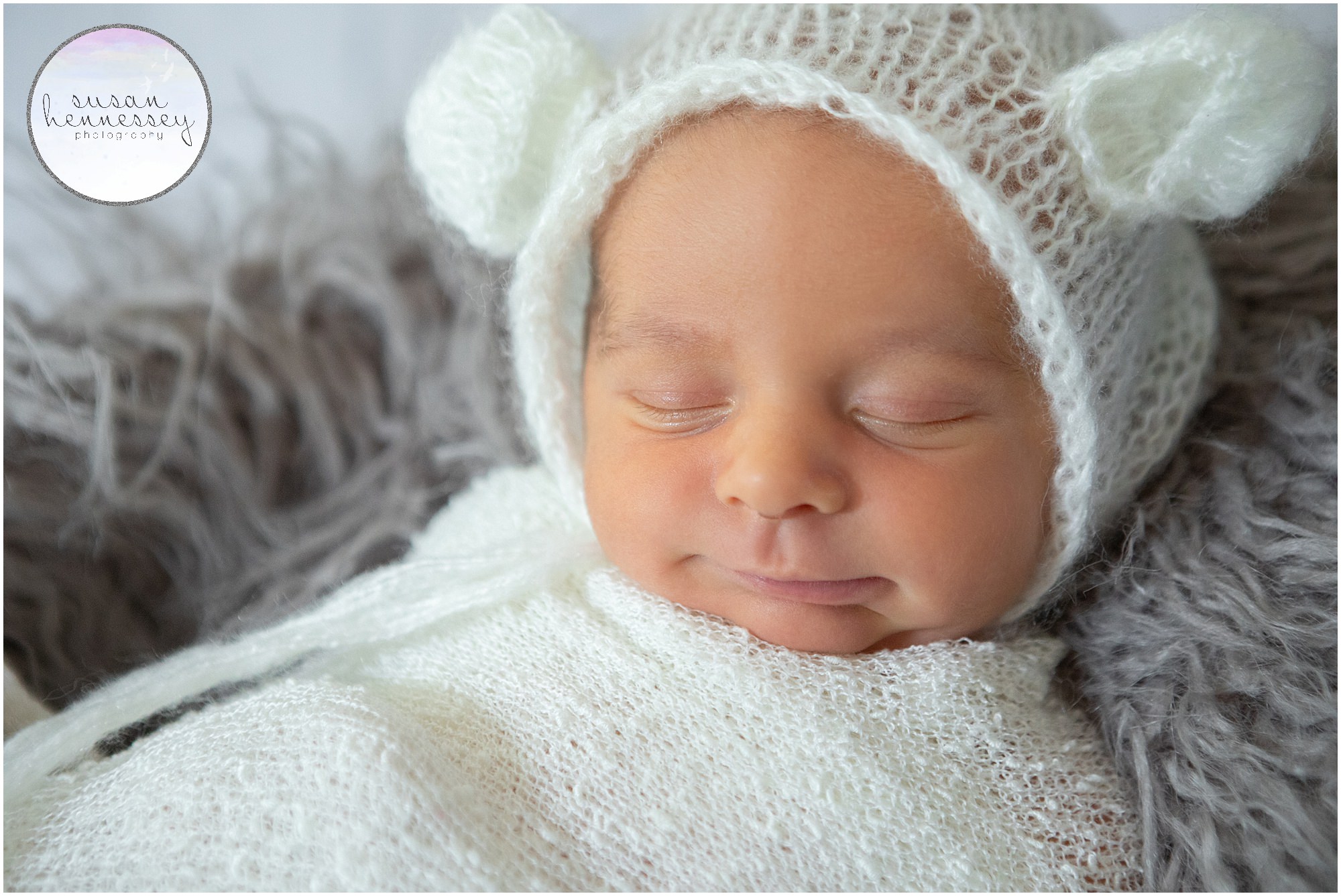 South Jersey newborn photography, baby boy wears white hat