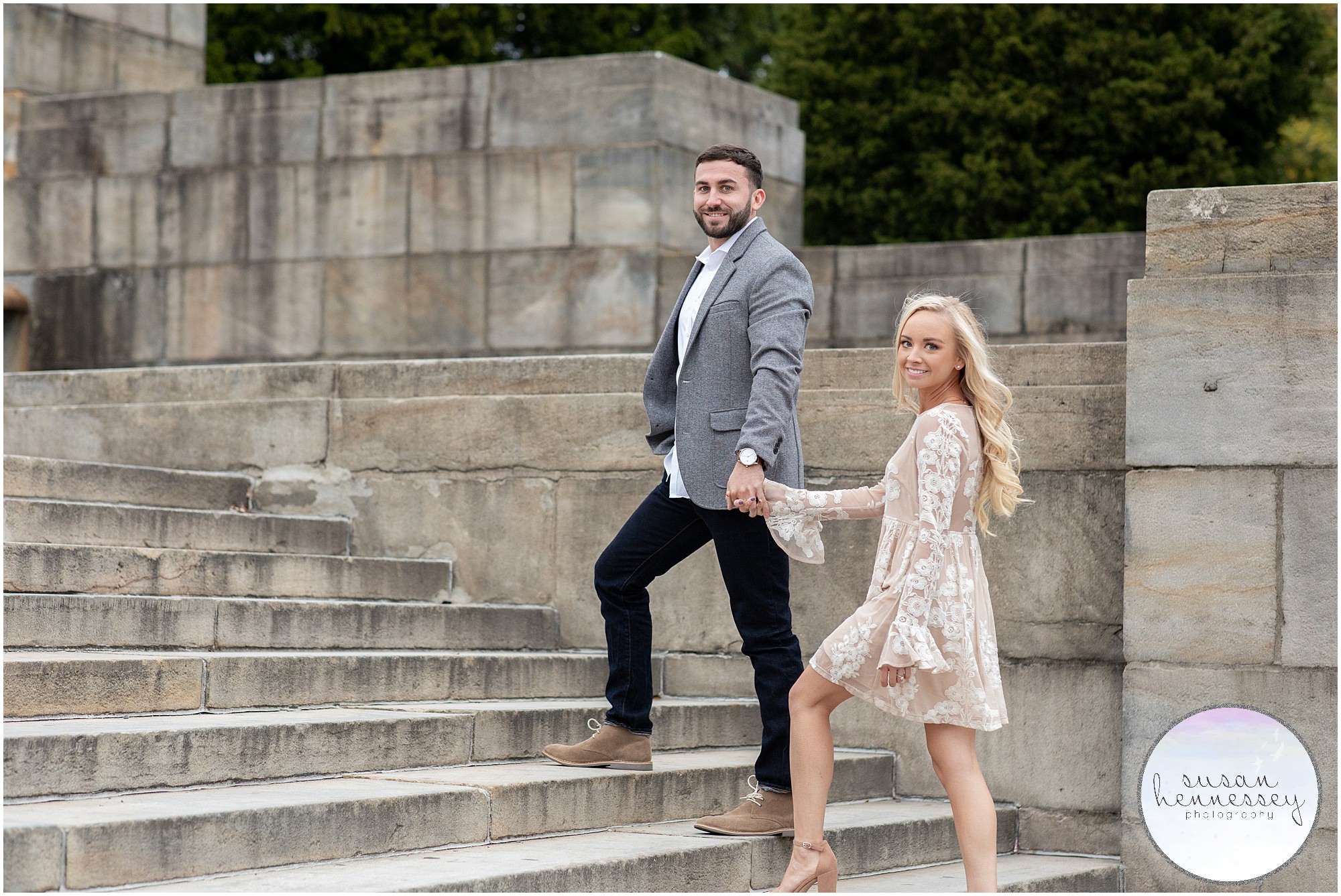 An art museum engagement session