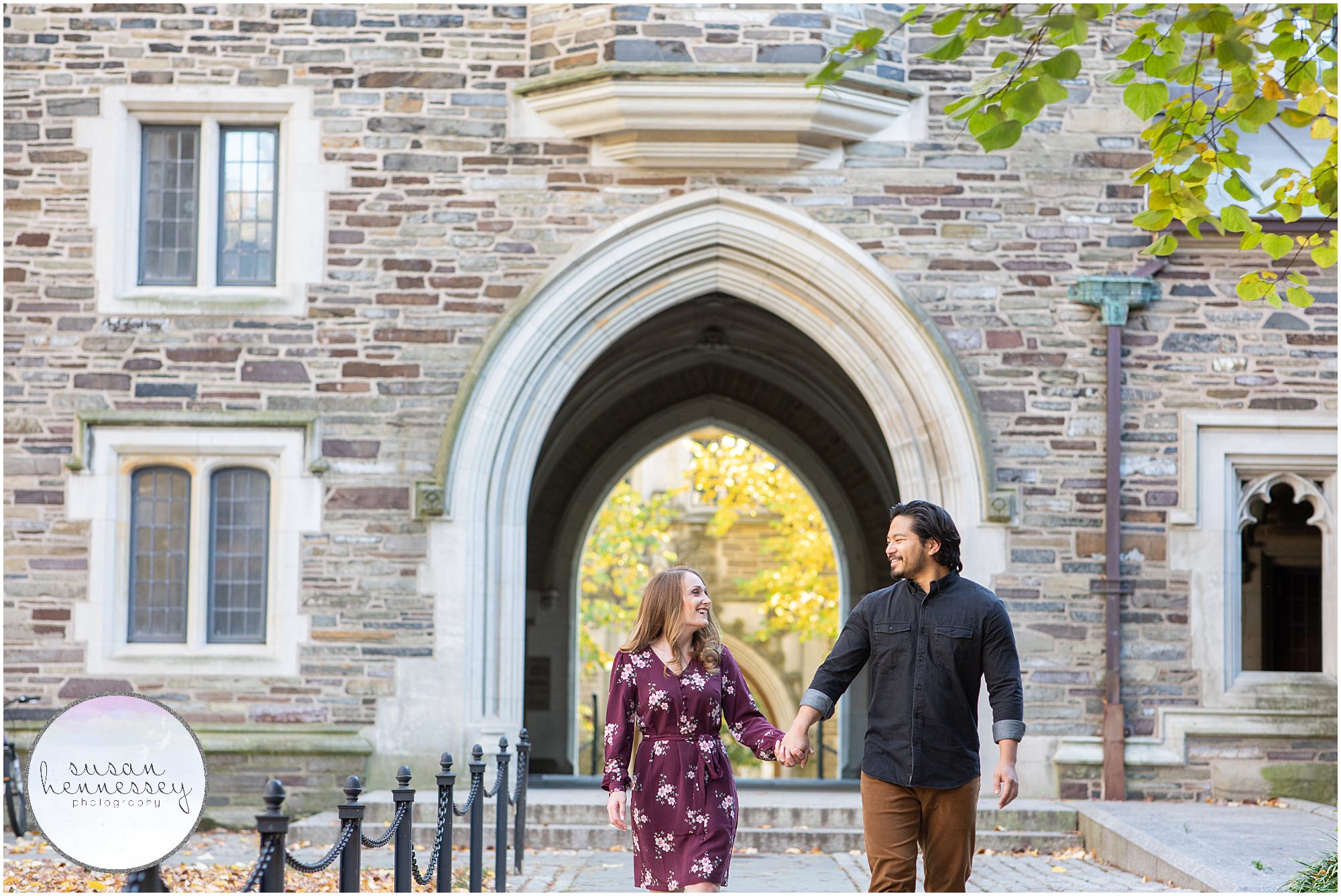A happily engaged couple at Princeton University