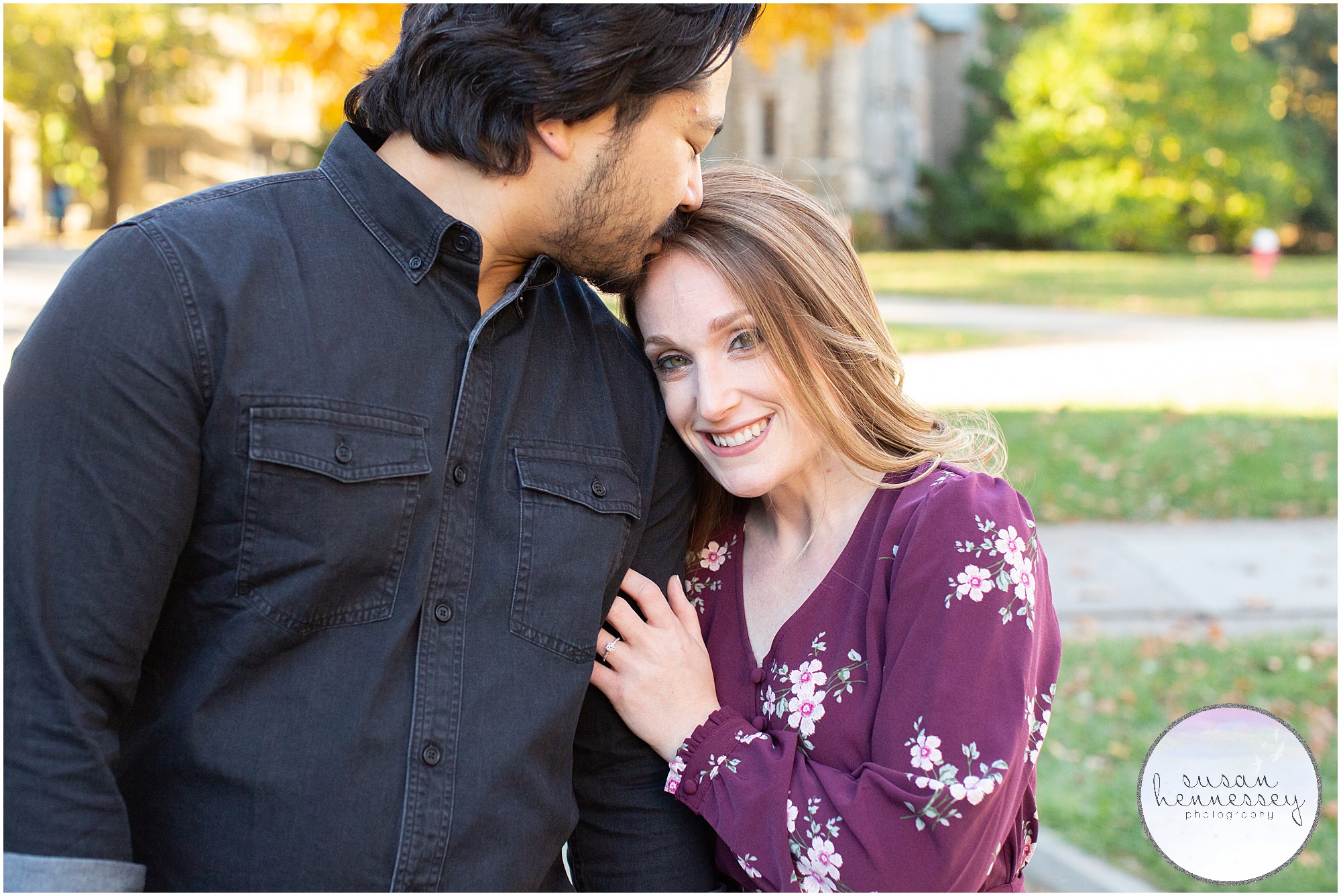 A happy fall engagement session in Princeton, NJ