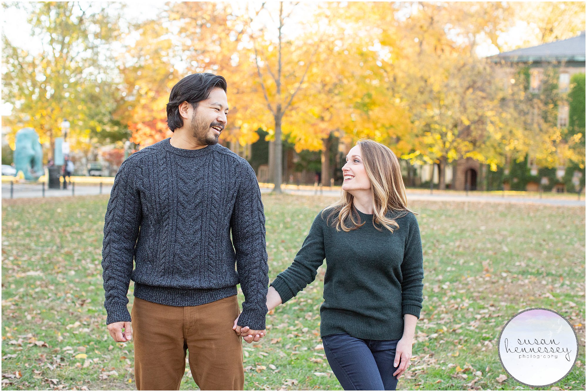A Fall engagement session at Princeton University