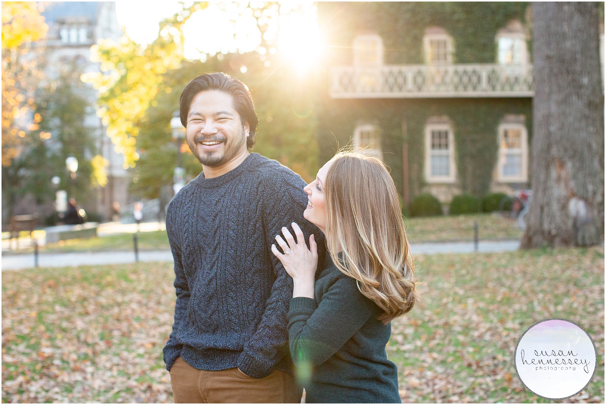 A happily engaged couple at Princeton University
