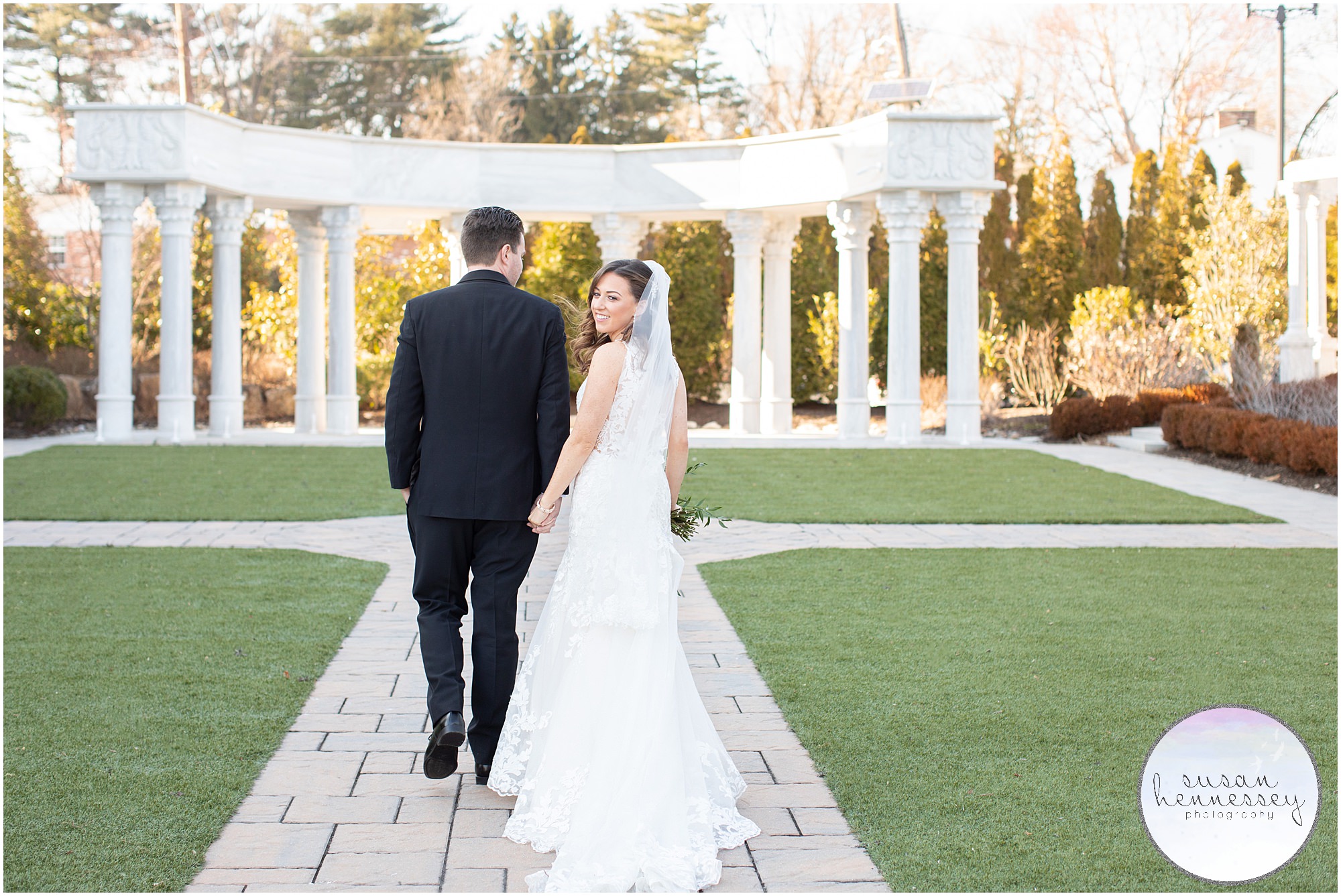 Winter wedding portraits at the beautiful The Merion