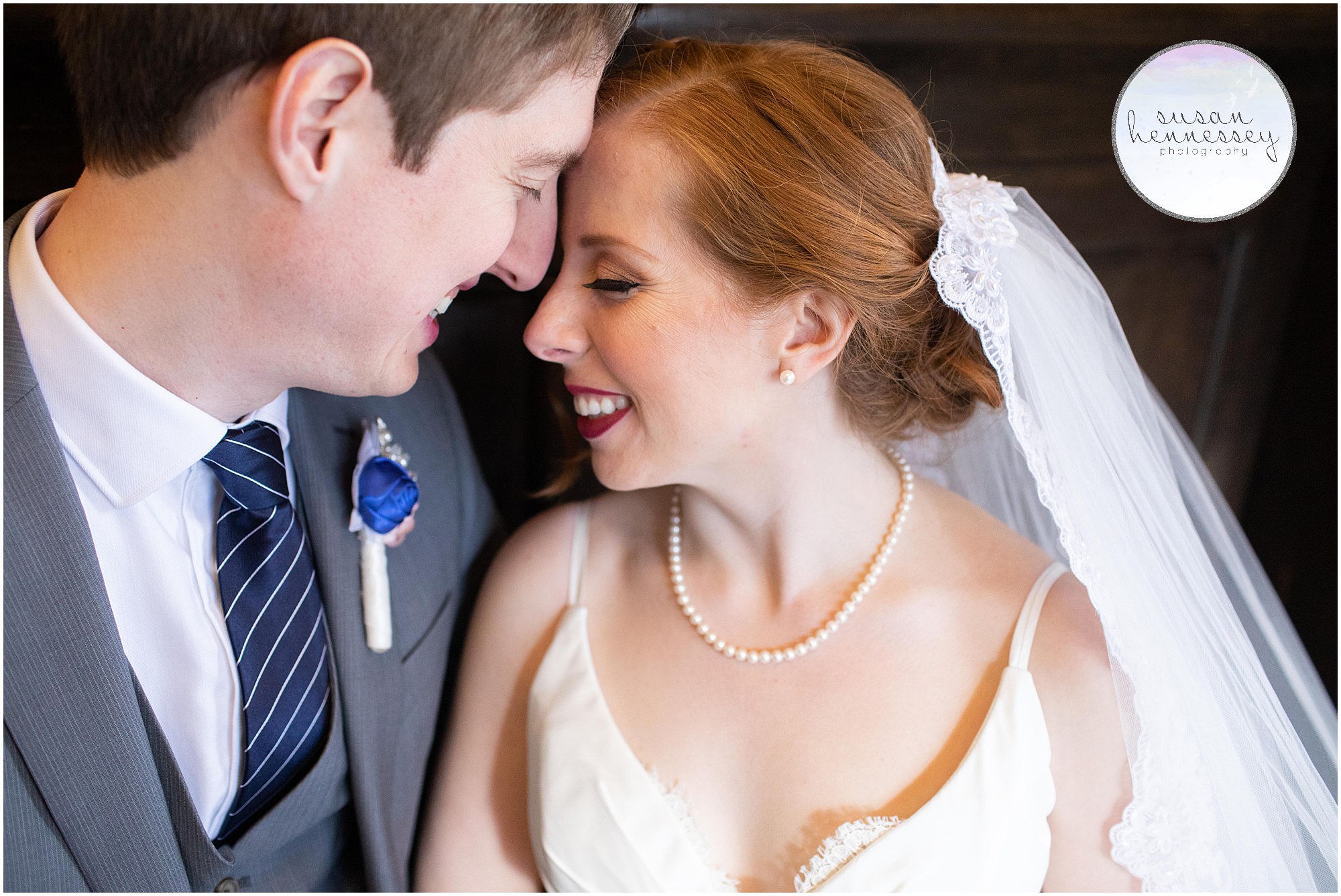 Indoor bride and groom portraits at Moorestown Community House