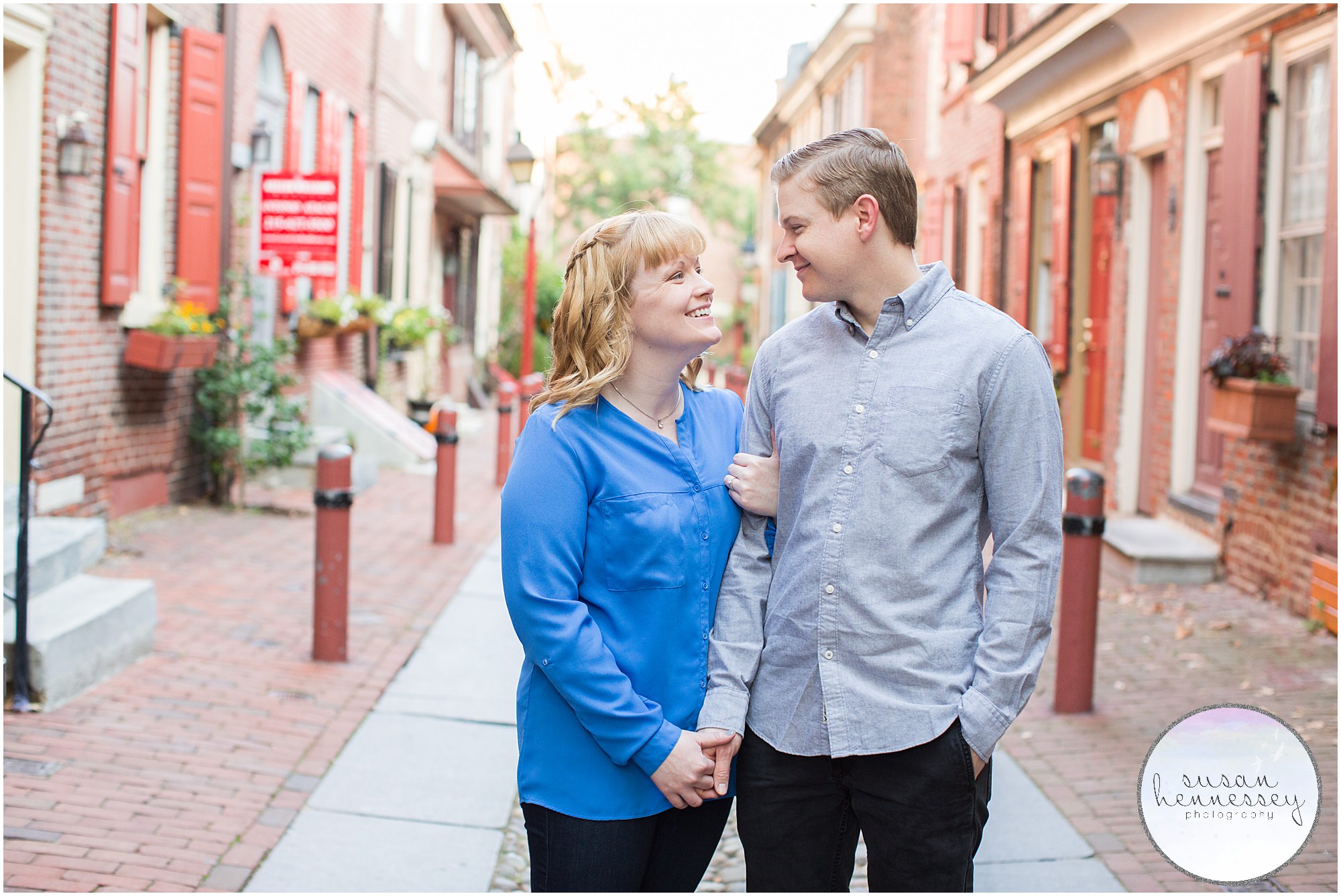 Elfreth's Alley is one of my favorite Philadelphia Engagement Photo Locations