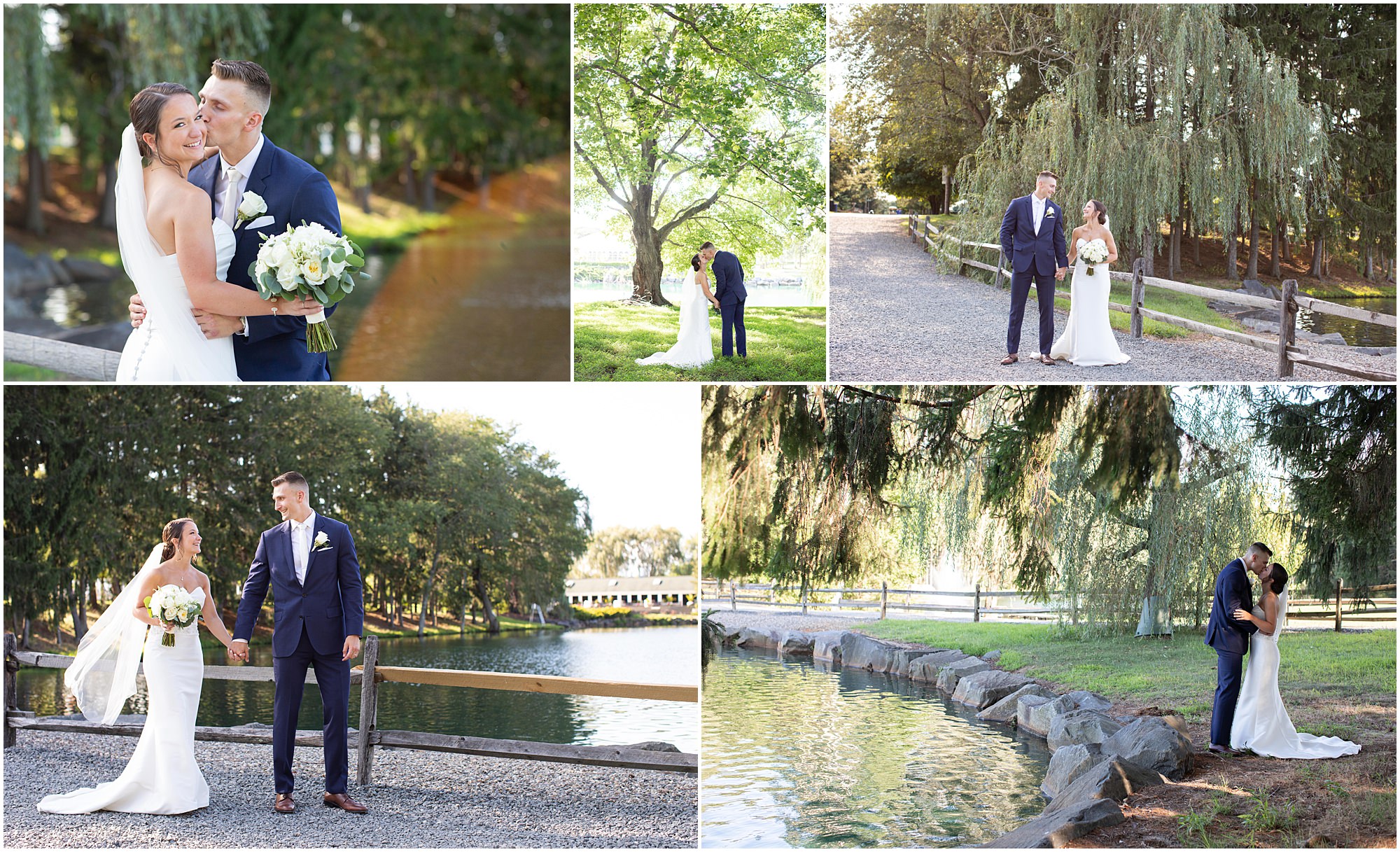 Bride and groom portraits at Windows on the Water at Frogbridge