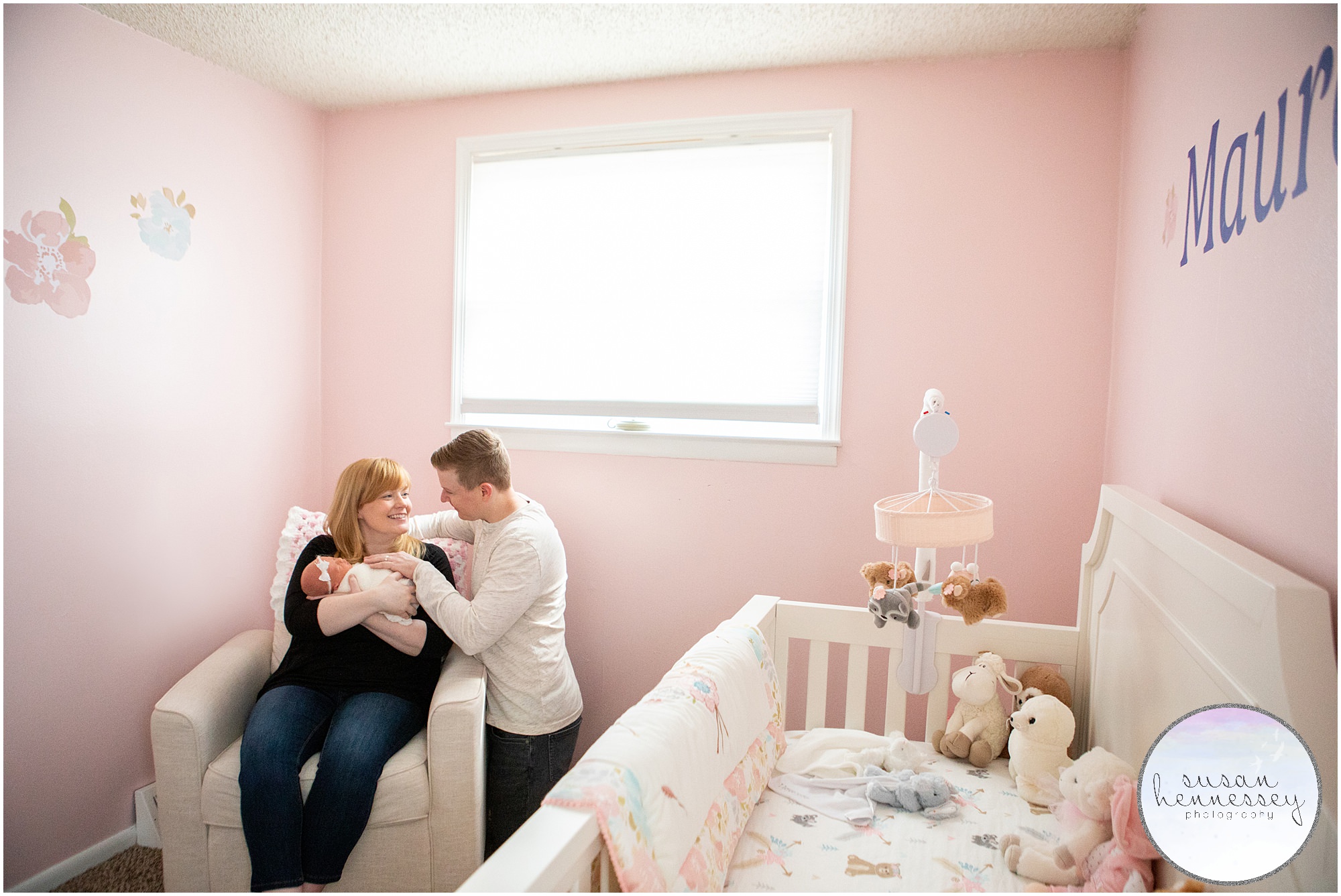 A look back at Maura's in home newborn session photographed in her nursery after her Rainbow Themed Cake Smash photography session