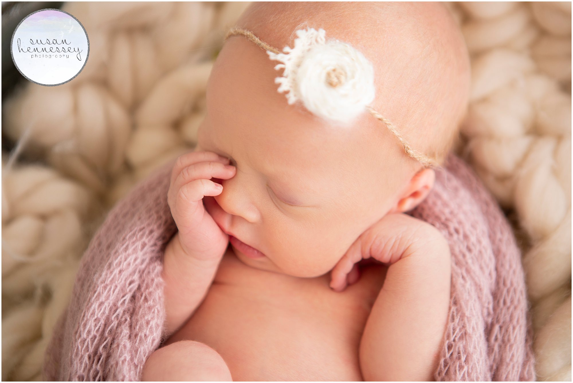 A look back at Maura's in home newborn session after her Rainbow Themed Cake Smash photography session