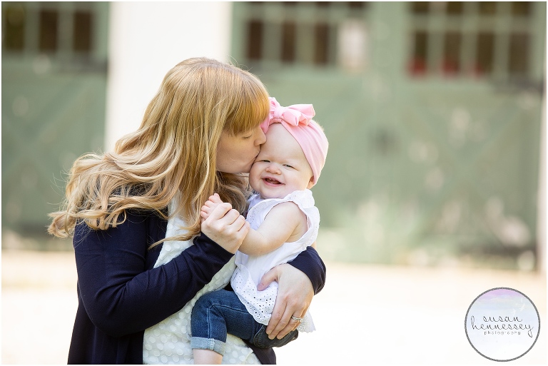 Mommy and me photos before Maura's Rainbow Themed Cake Smash session