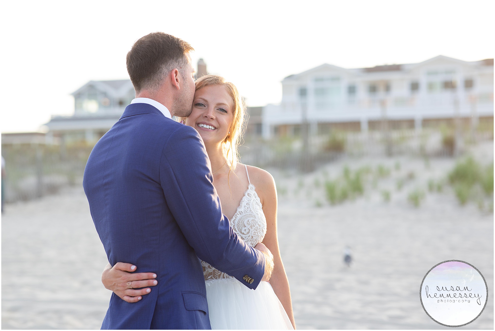 Happy couple at Long Beach Island microwedding