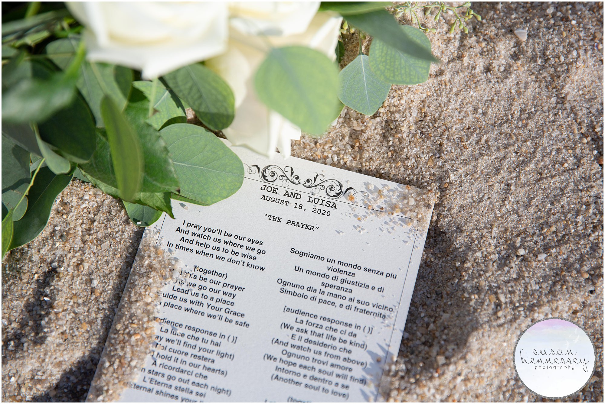 Beach wedding details