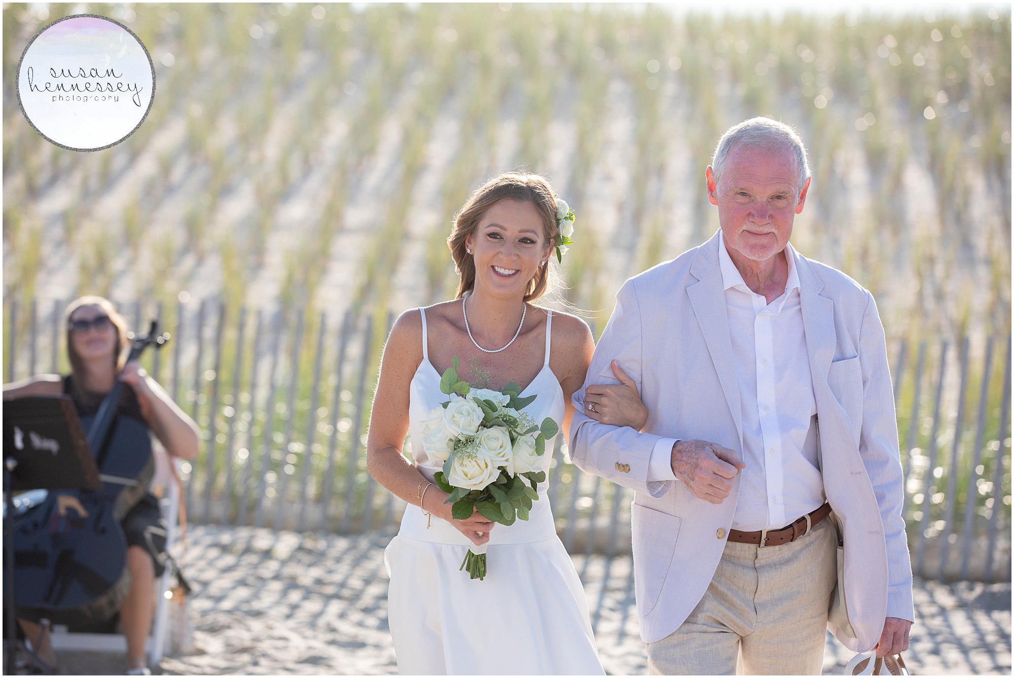 Father walks bride down aisle at Jersey Shore microwedding