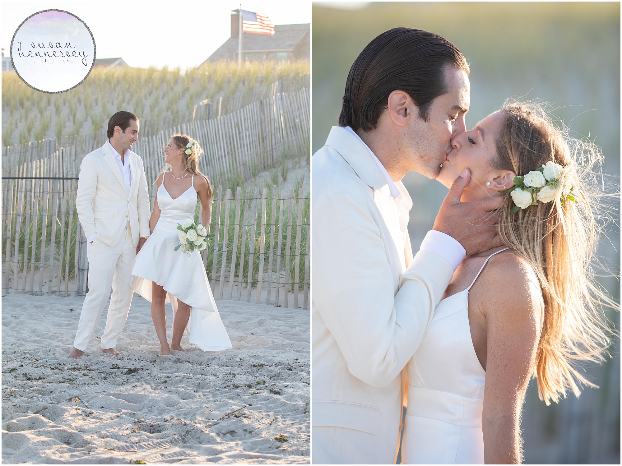 Happy bride and groom at South Jersey microwedding in Bay Head, NJ