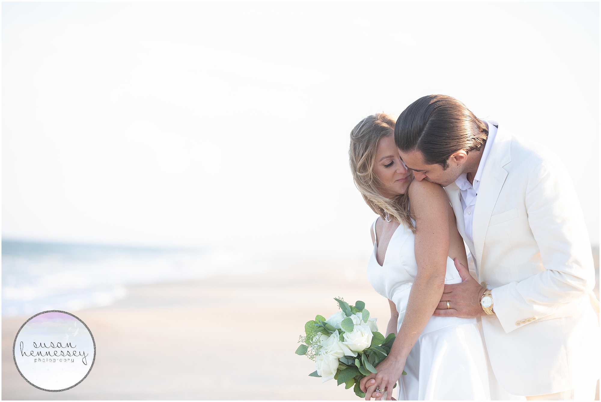 A sweet moment between a bride and groom at their South Jersey microwedding