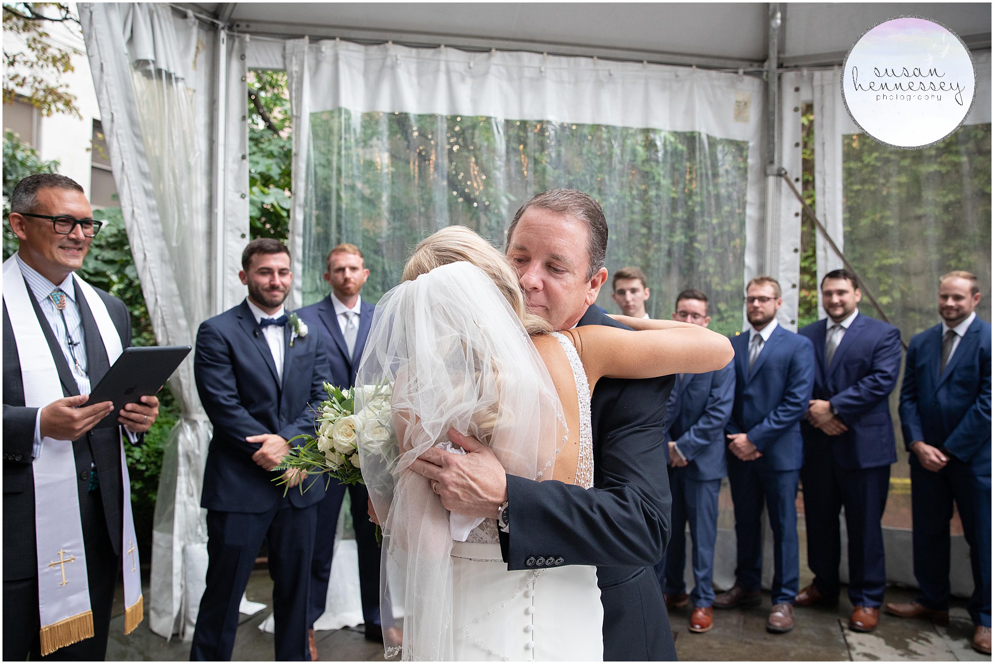 Father gives bride away at PA wedding