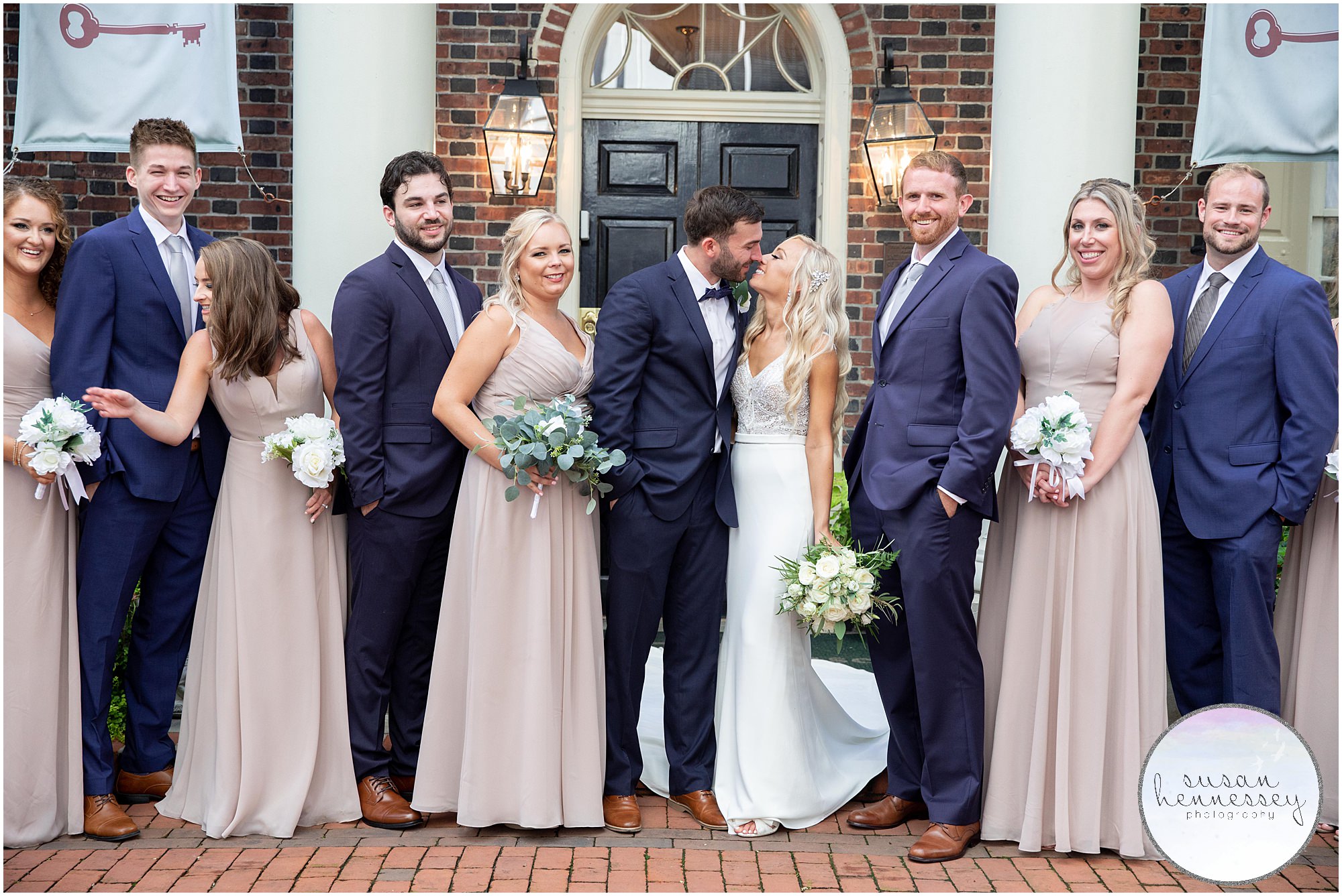 Bridal party portraits at Philadelphia microwedding at the Morris House Hotel