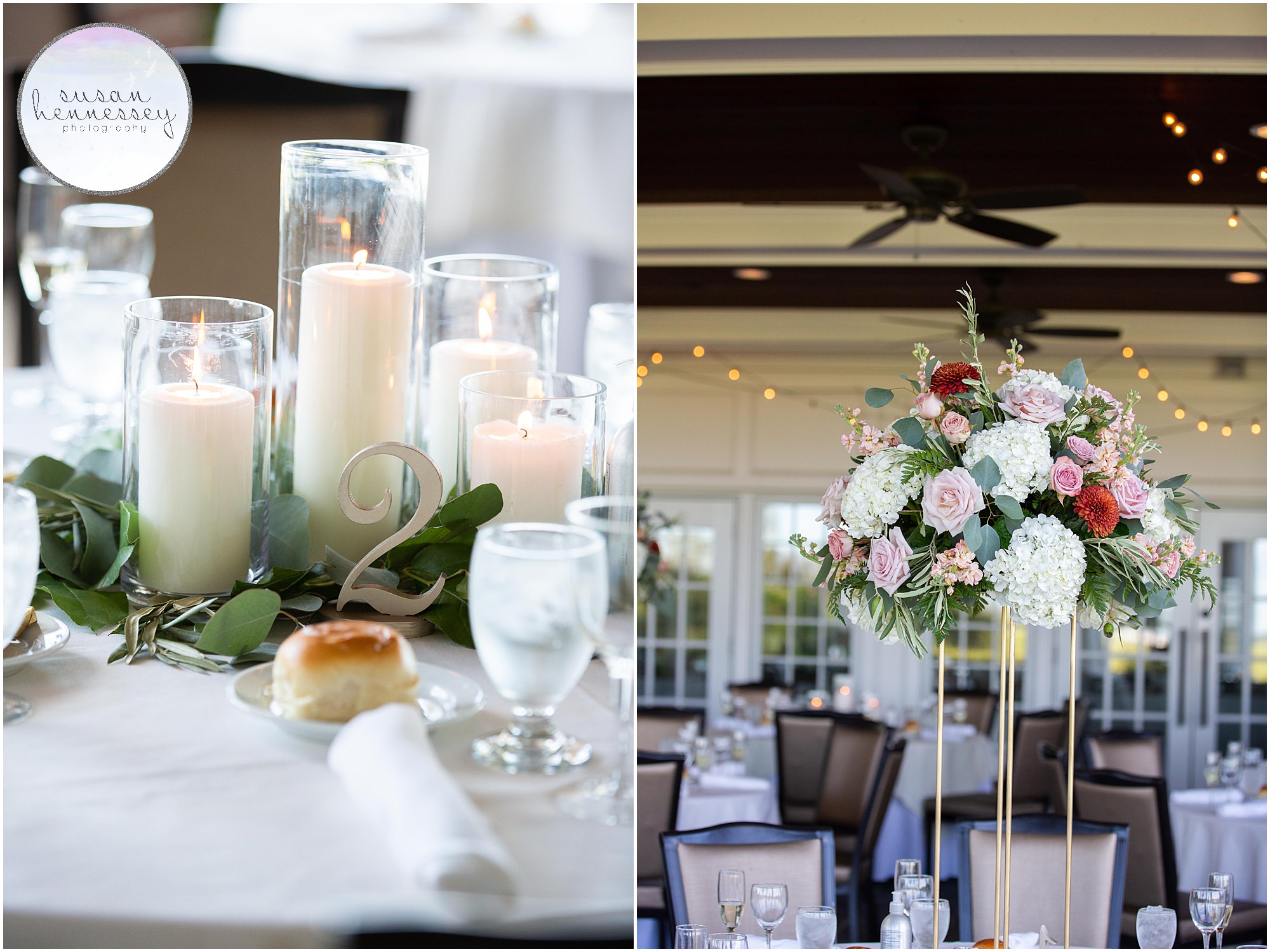Reception details at Atlantic City Country Club wedding
