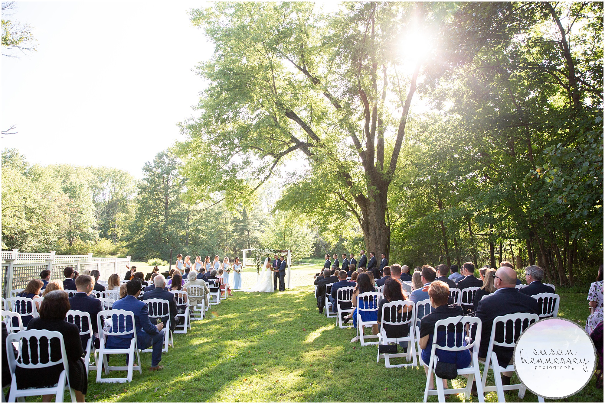 Ceremony at Inn at Barley Sheaf Farm outdoor wedding