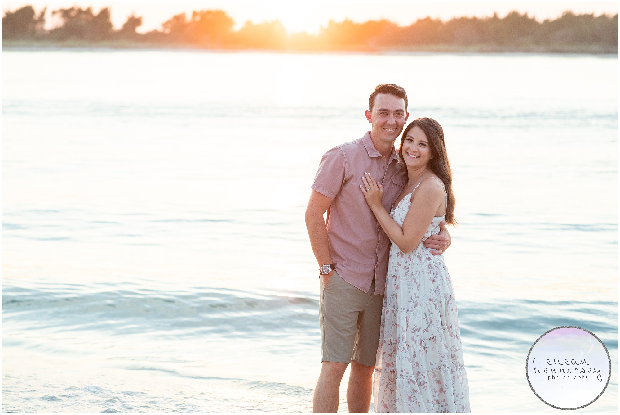 Golden hour sunset photography at Corson's Inlet Engagement Session