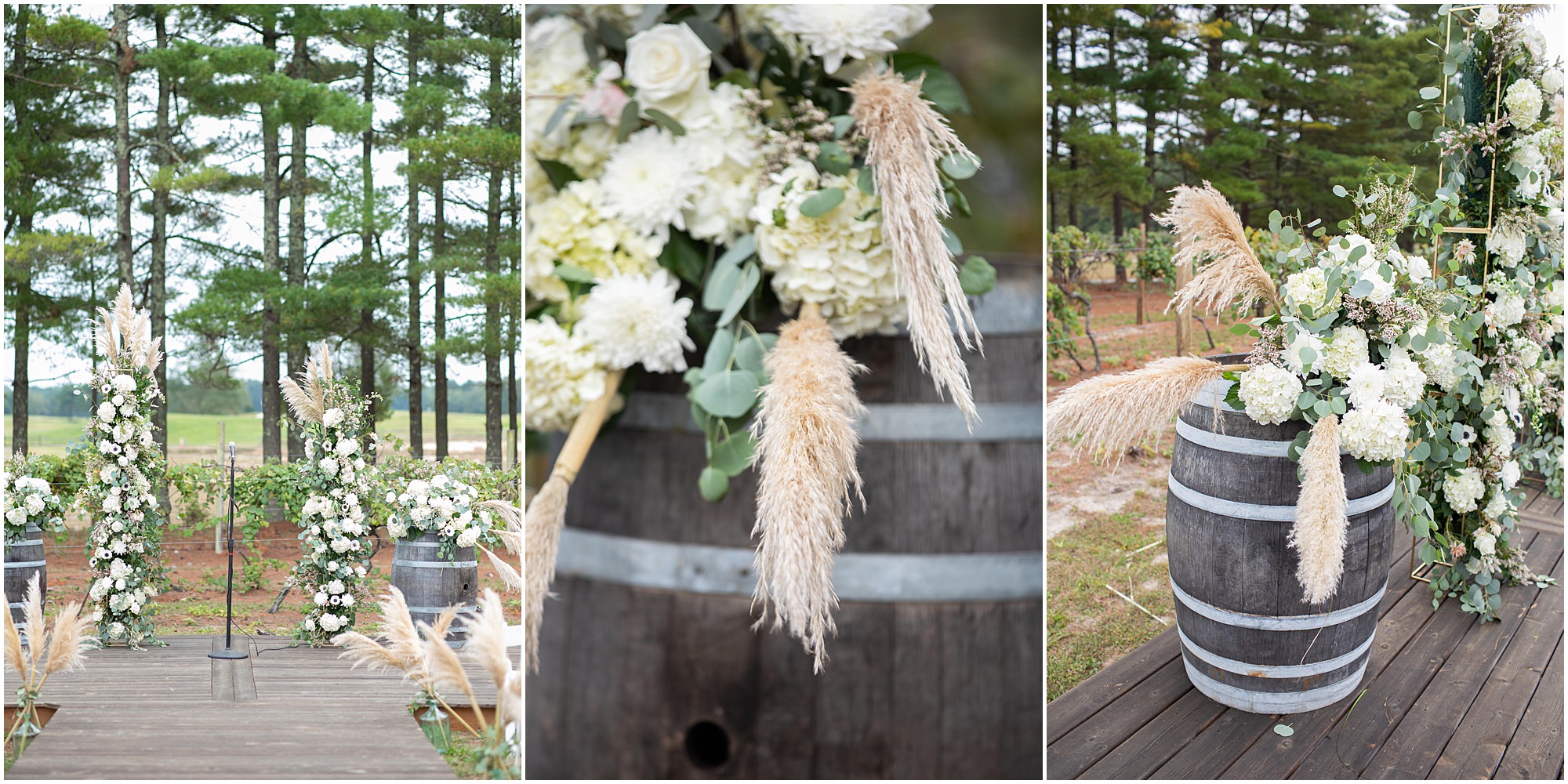 Ceremony details at at Renault Winery in Egg Harbor City, NJ
