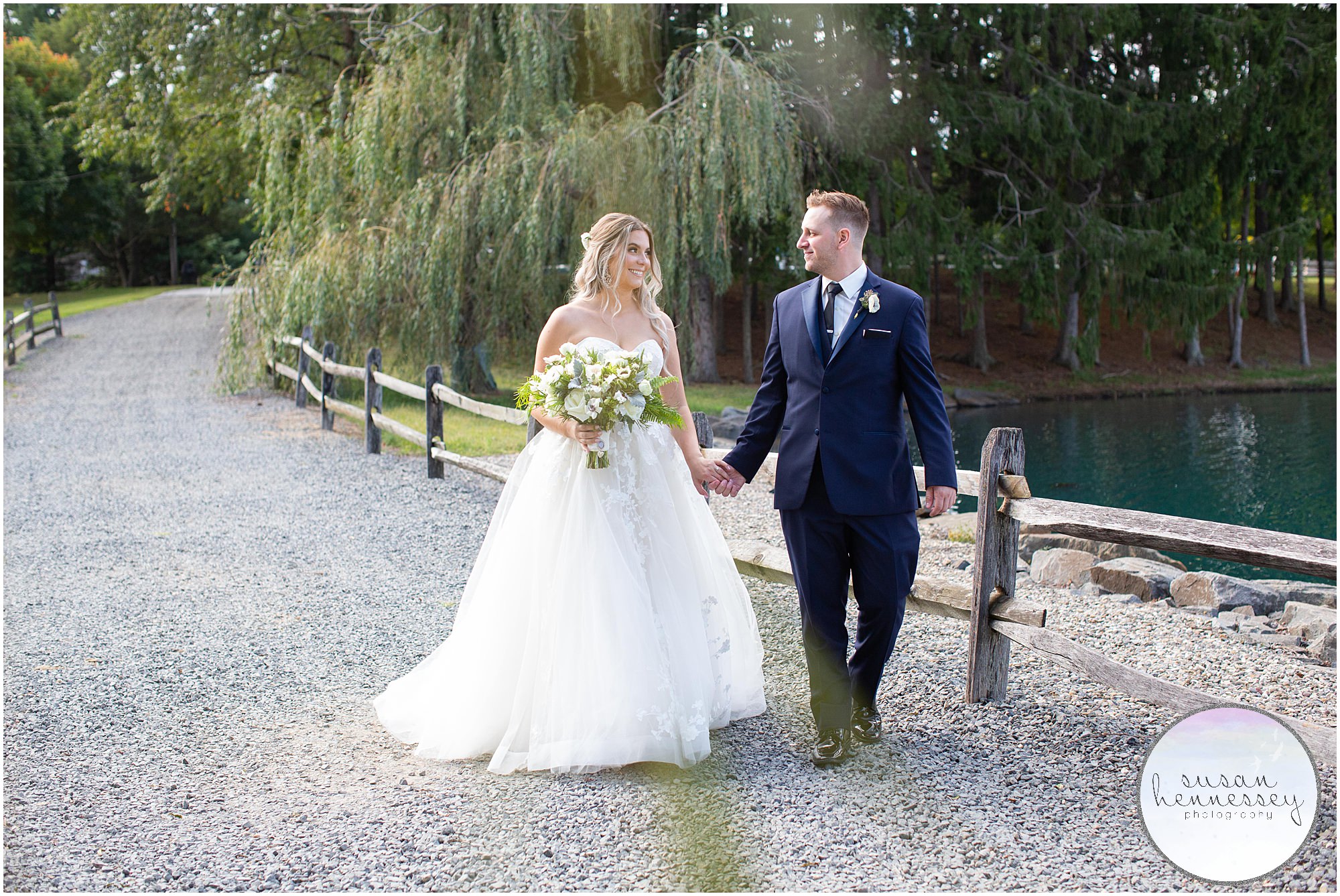 Romantic and bohemian couple at Windows on the Water at Frogbridge Wedding