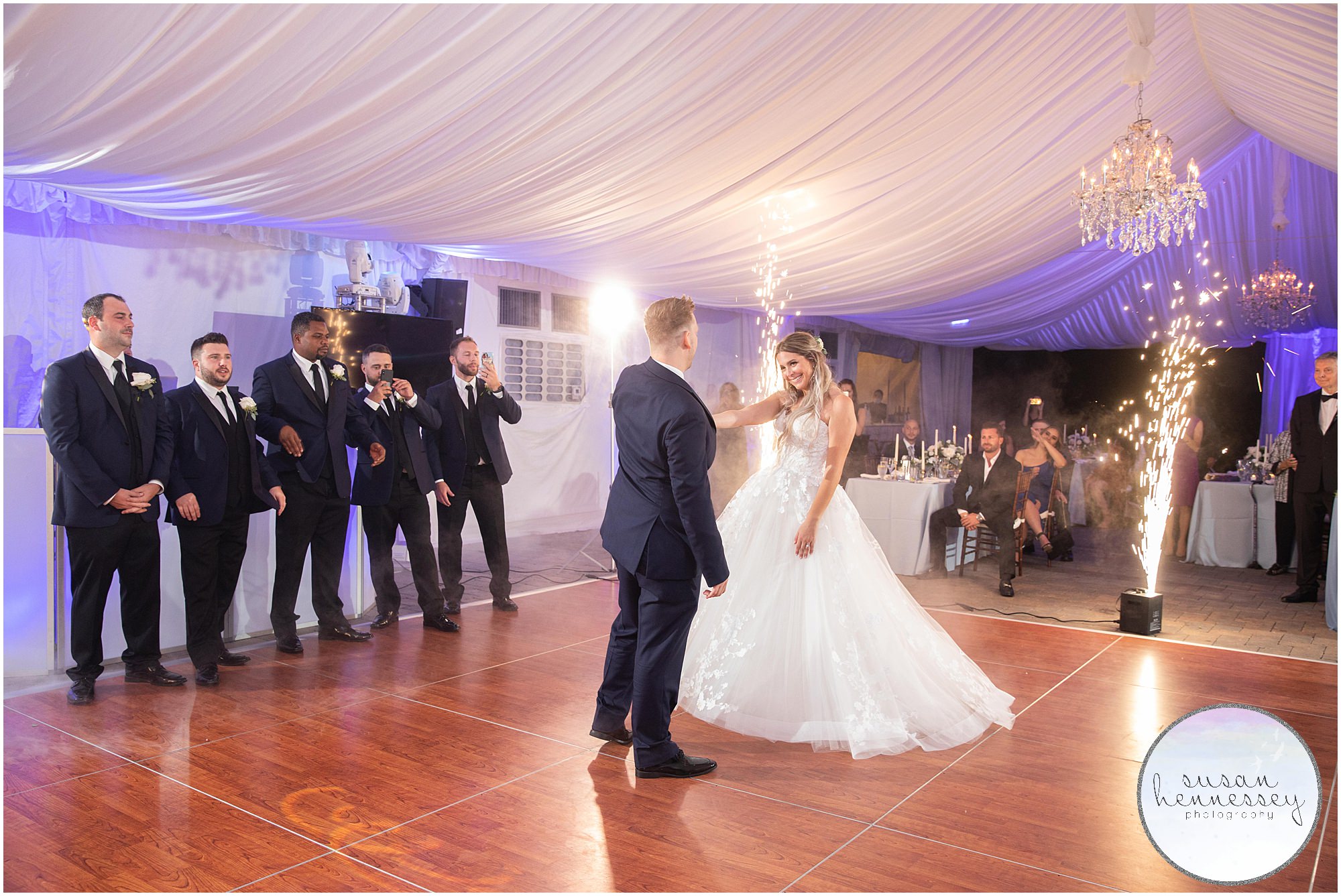 First dance for bride and groom at Windows on the Water at Frogbridge Wedding