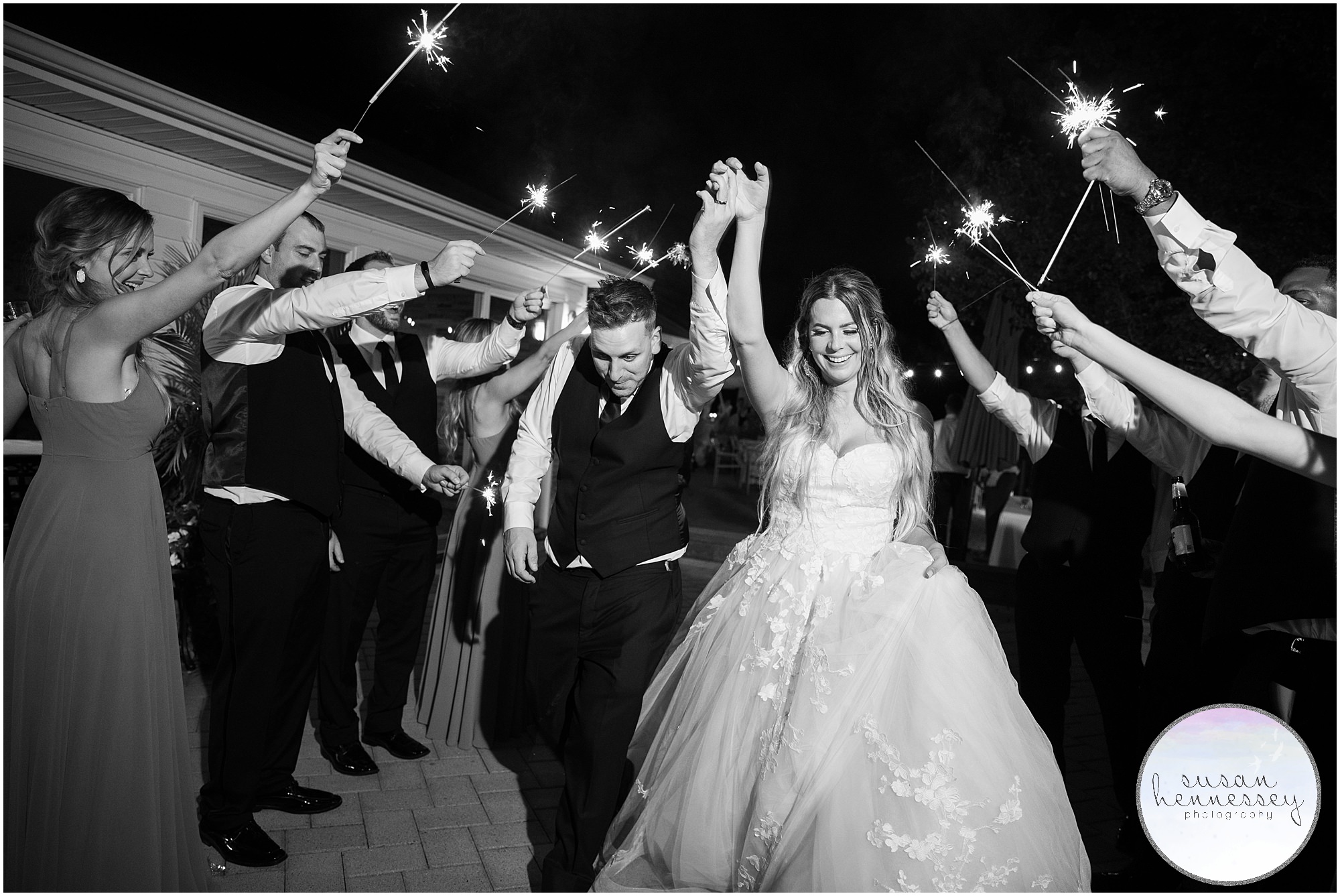 Sparkler exit at Windows on the Water at Frogbridge Wedding