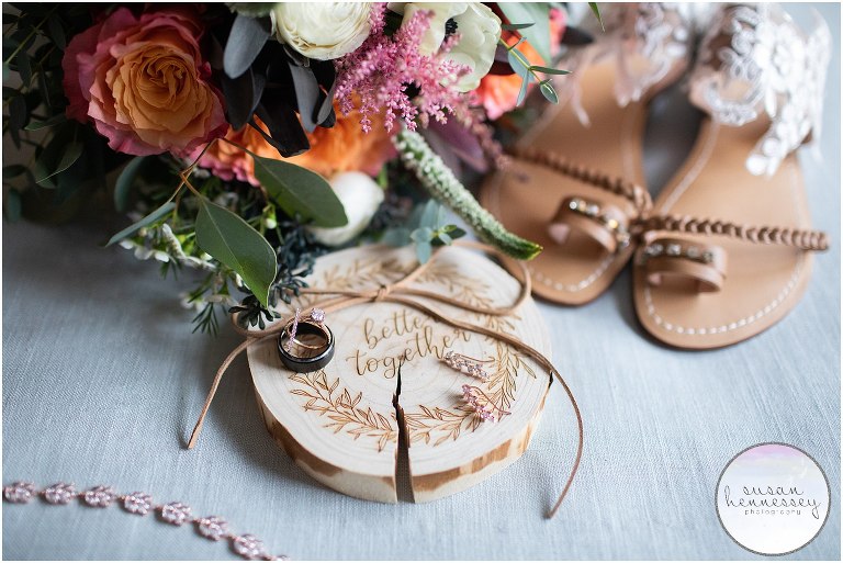 Bridal details for rustic The Hamilton Manor wedding