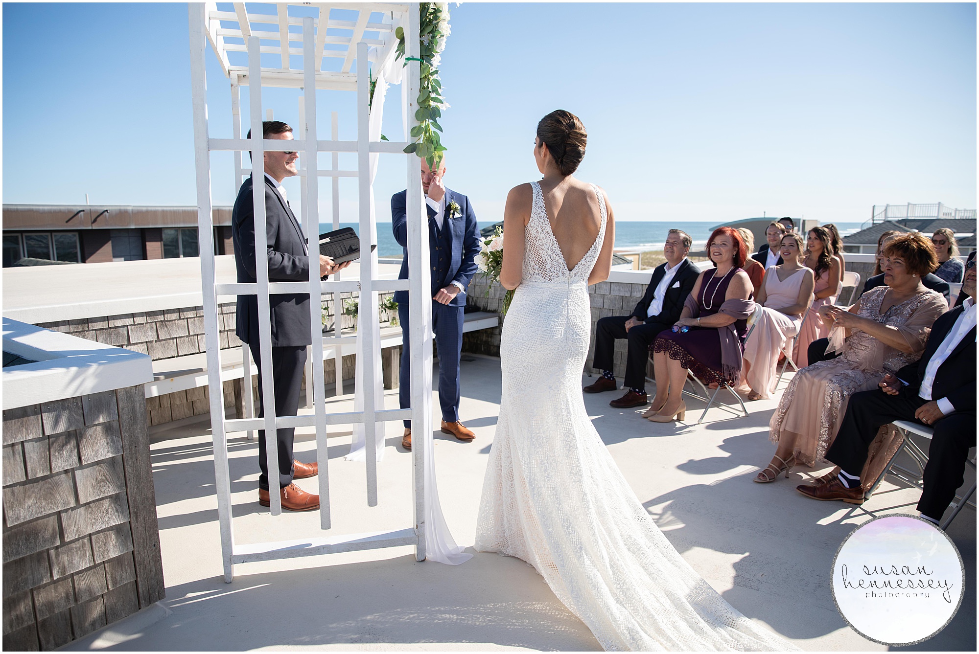 Emotional groom at Long Beach Island Microwedding