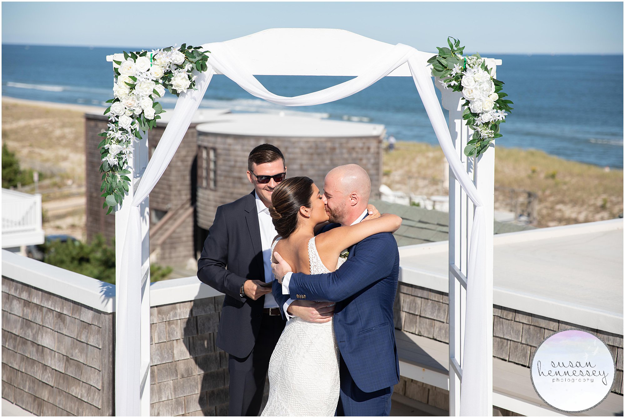 Roof deck ceremony at Long Beach Island Microwedding