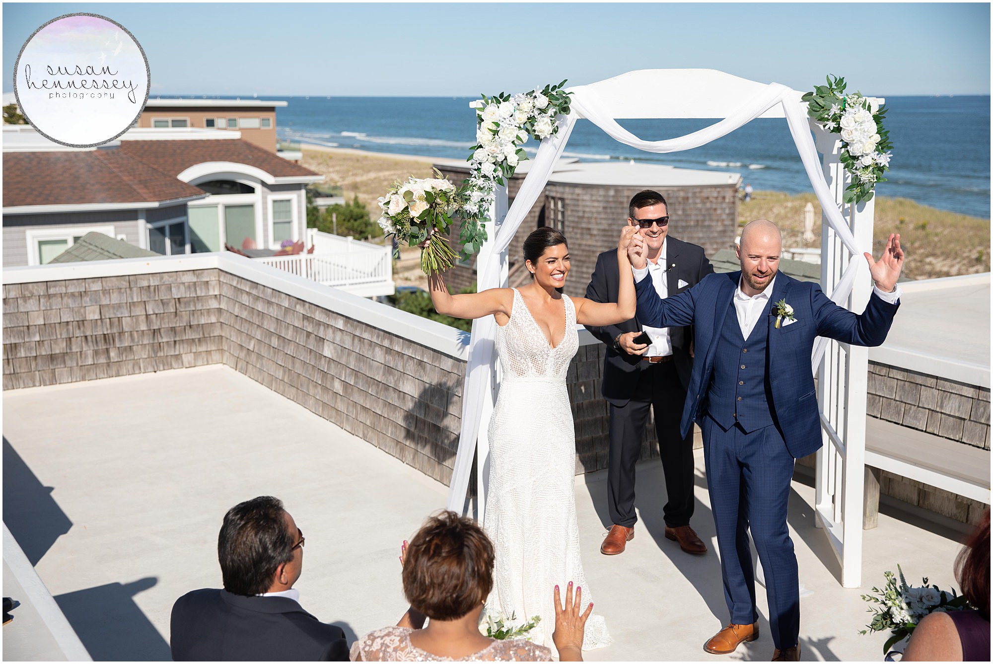 Bride and groom are married at Long Beach Island Microwedding