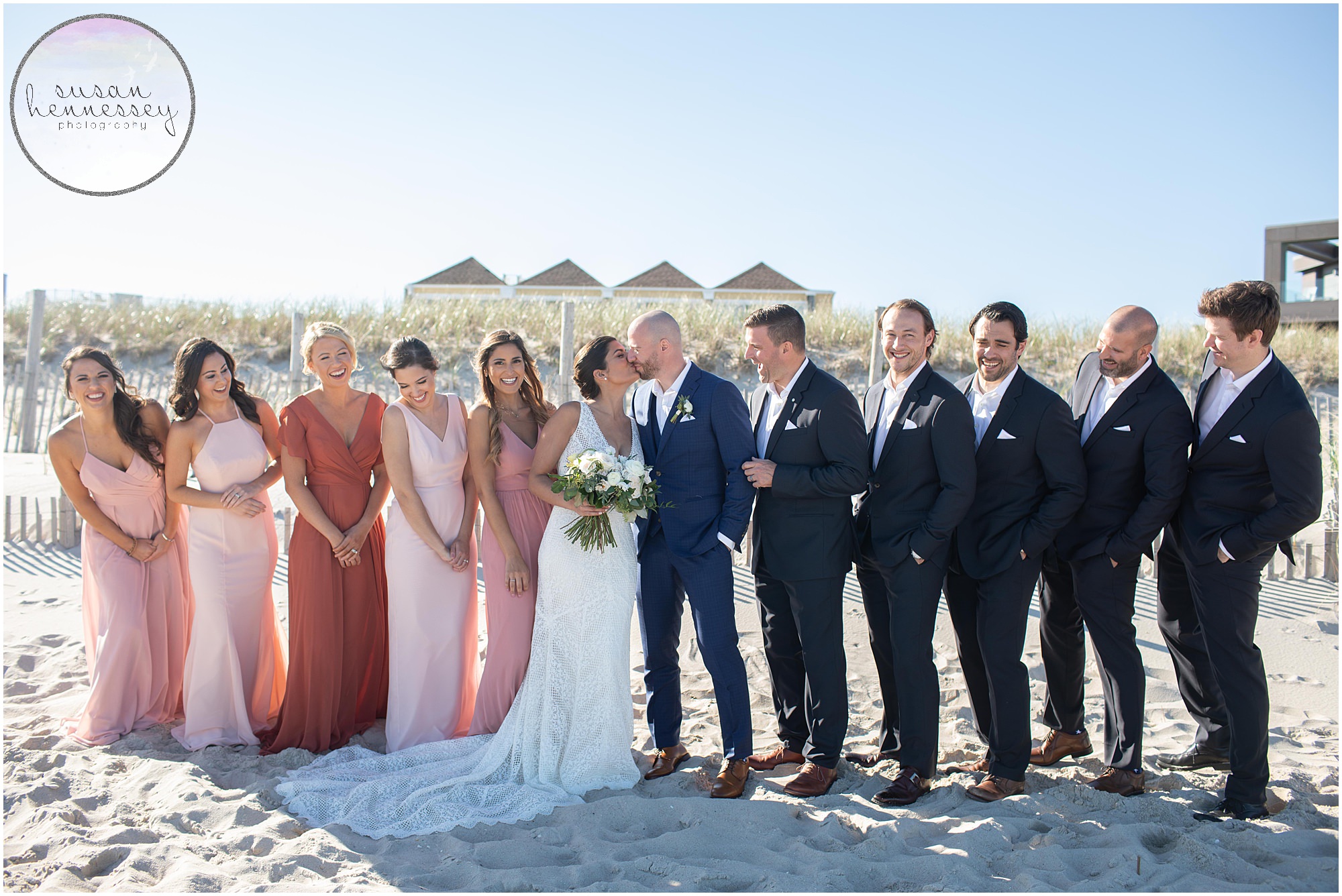 Bridal party at Long Beach Island Microwedding