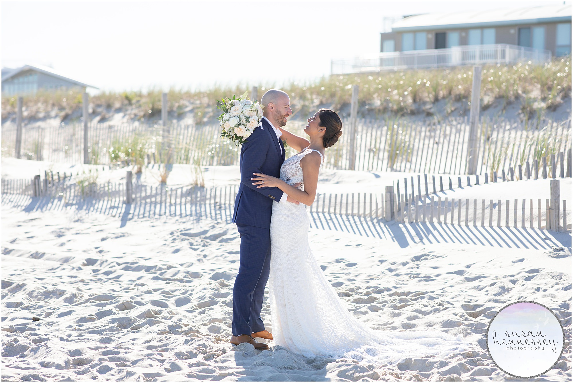 Jersey shore wedding portraits at Long Beach Island Microwedding