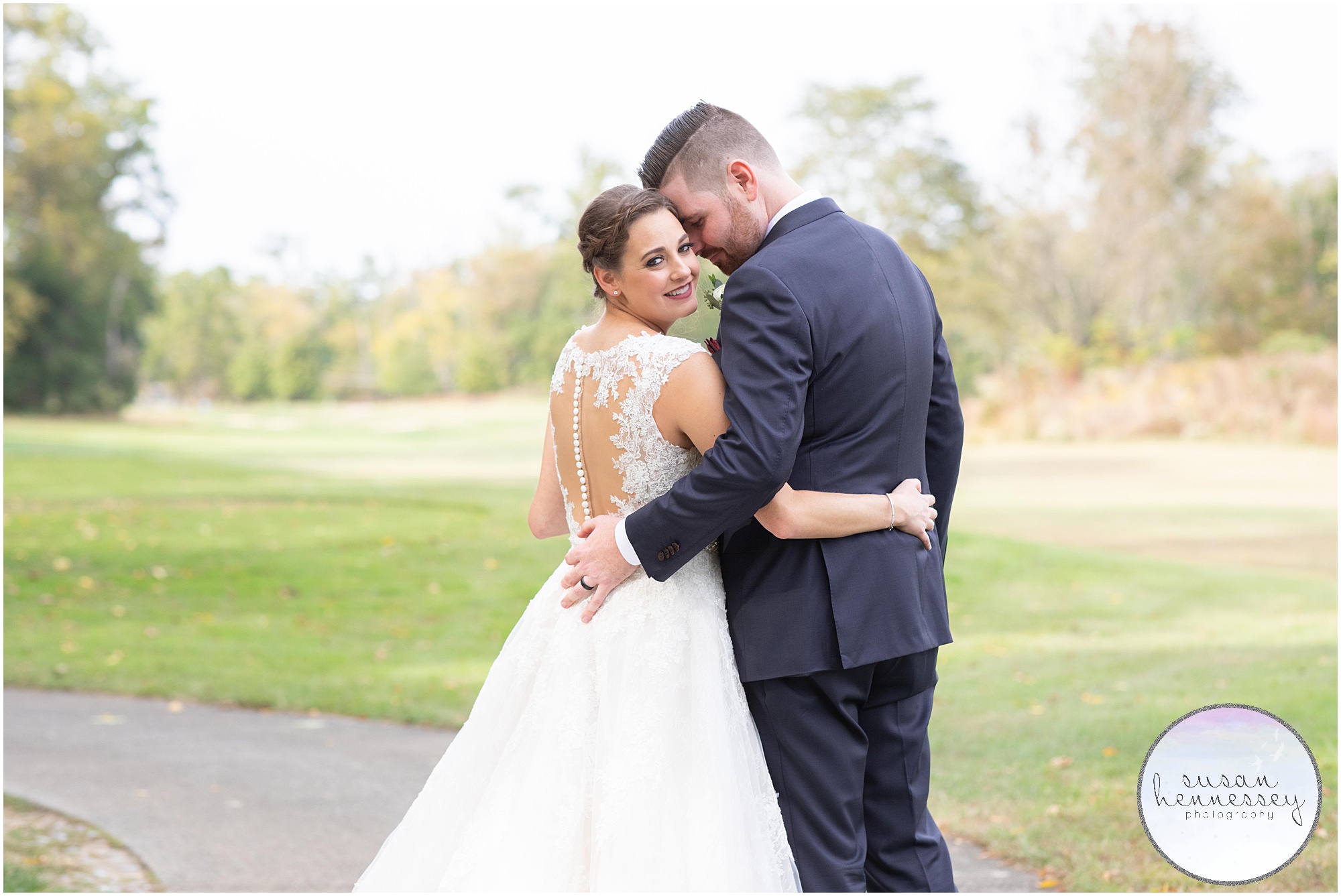 Outdoor fall wedding at Old York Country Club