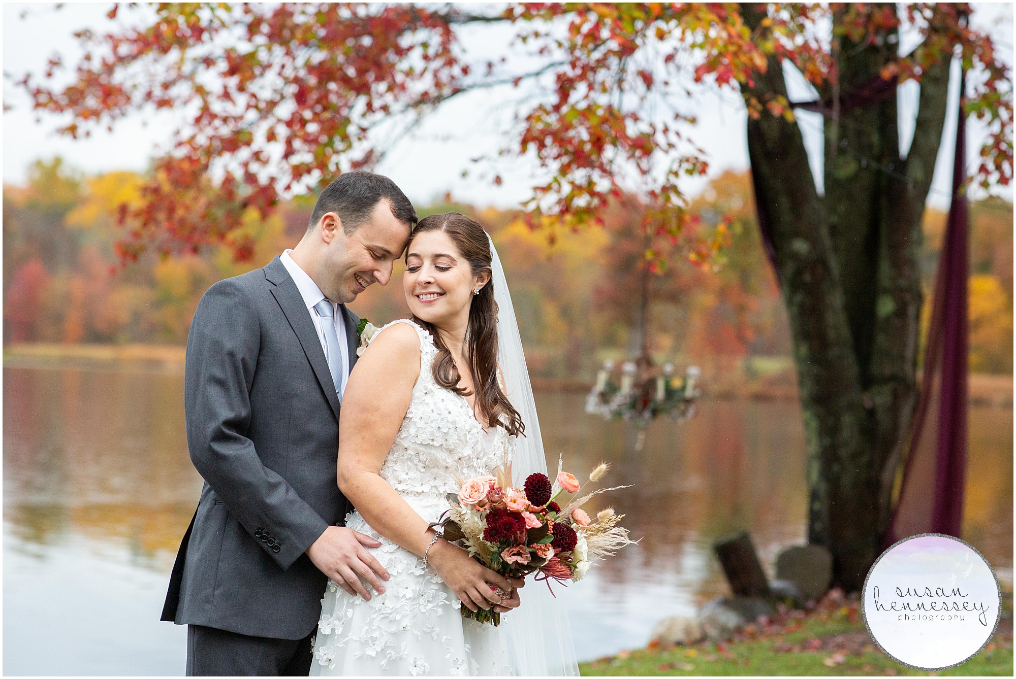 Fall wedding portraits at Andre's Lakeside Dining 