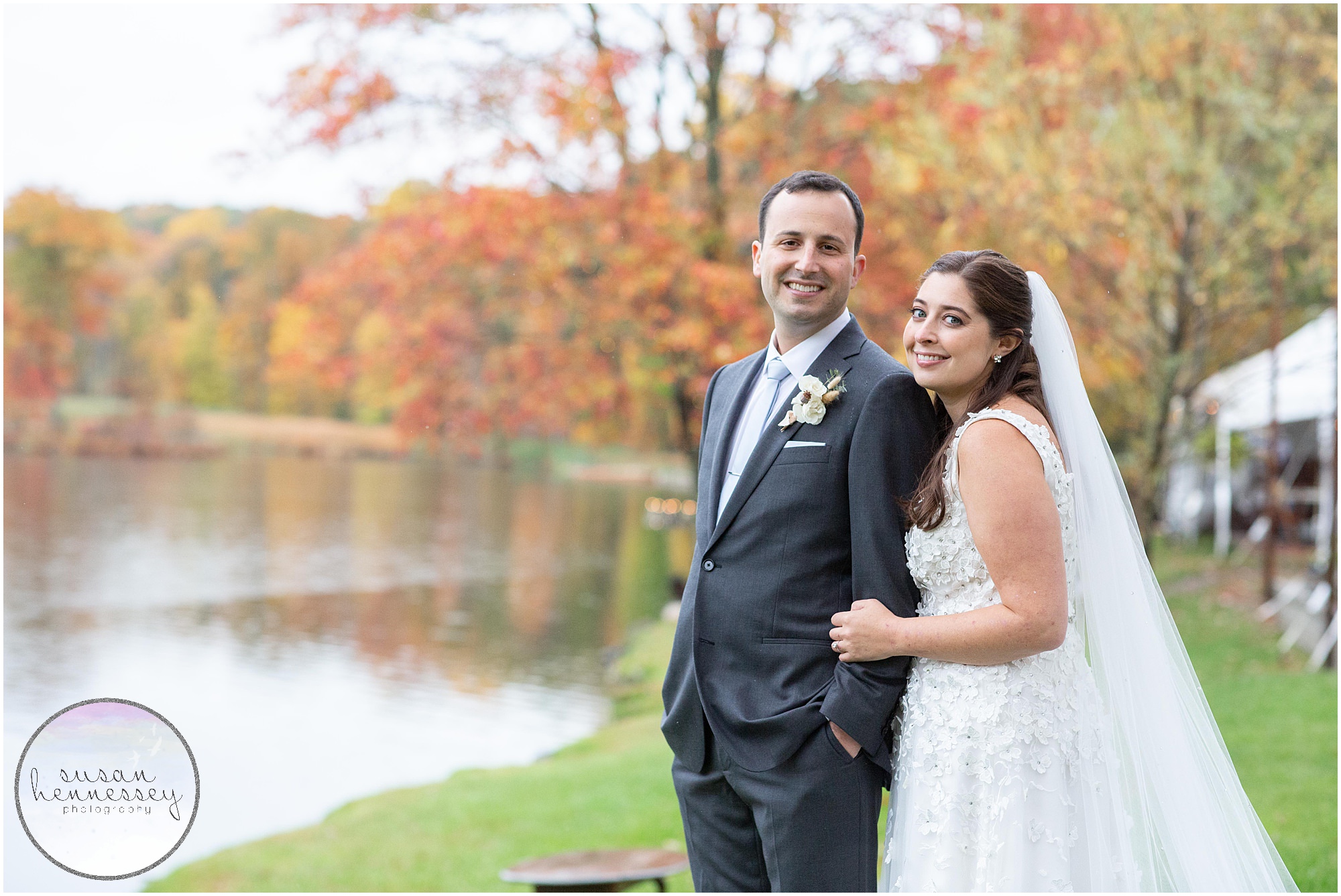 Fall foliage at microwedding at Andre's Lakeside Dining