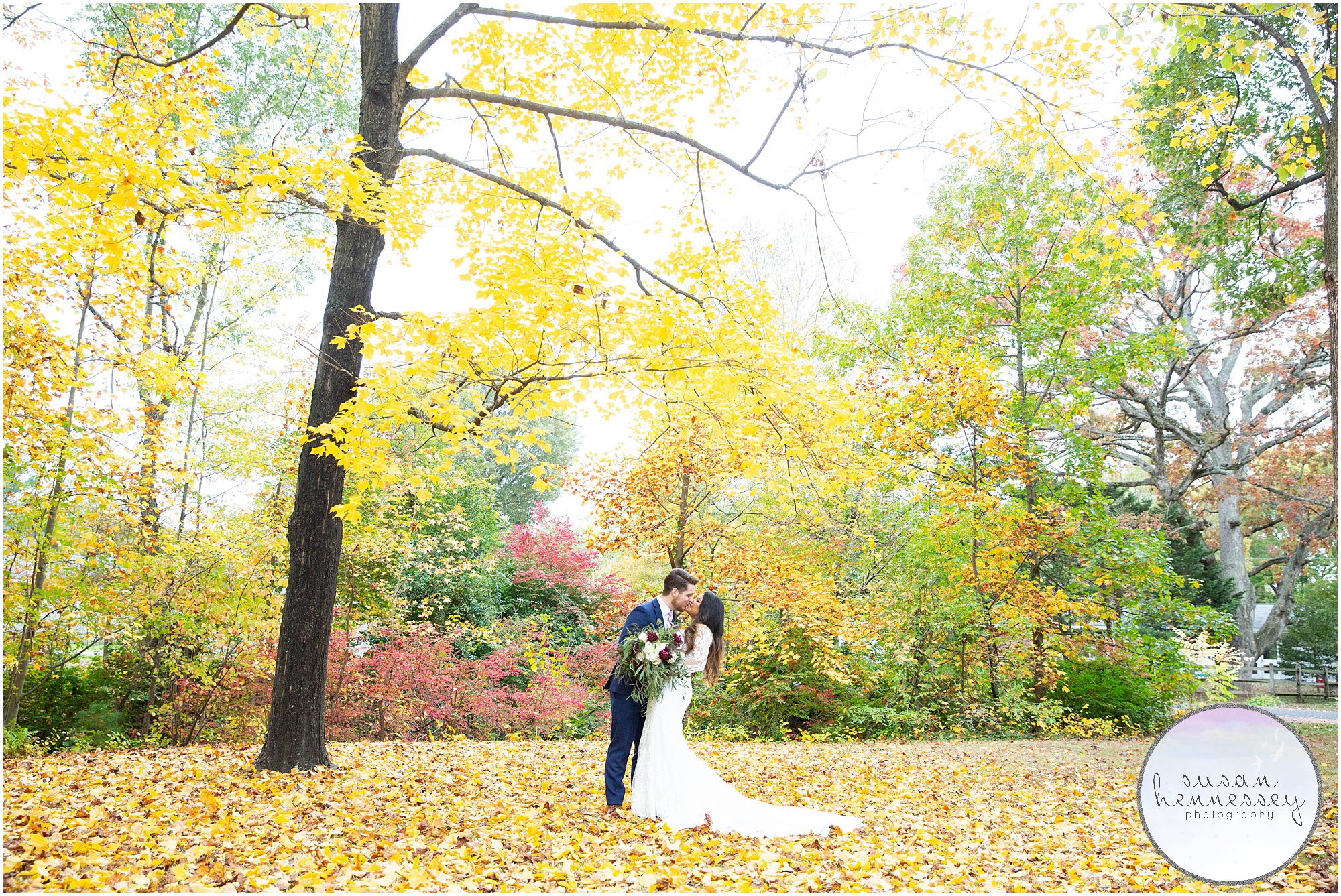 Fiza and Thomas had a South Jersey Microwedding with a church ceremony in Marlton and portraits with peak foliage in Strawbridge Lake Park