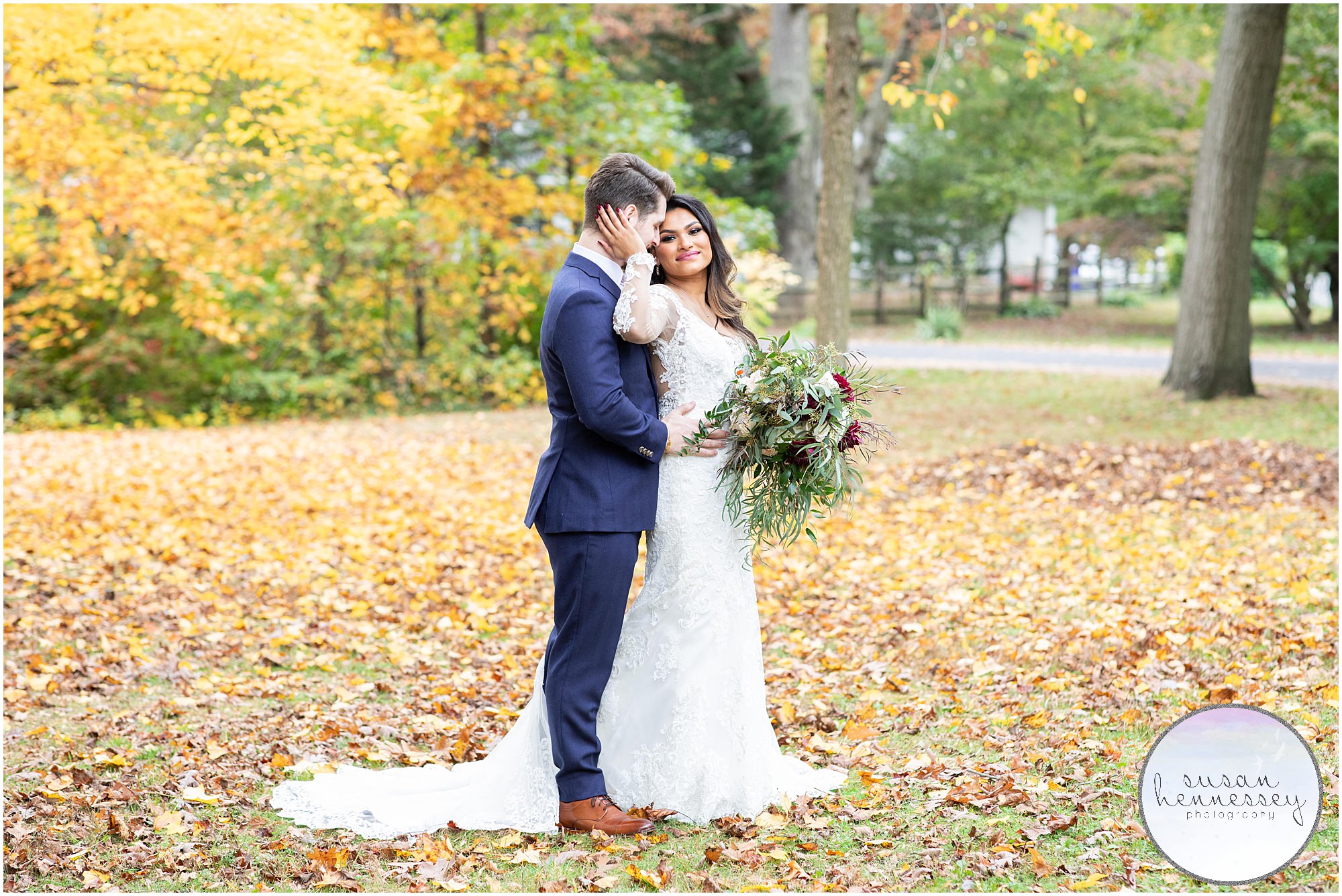 South Jersey microwedding with peak fall foliage 