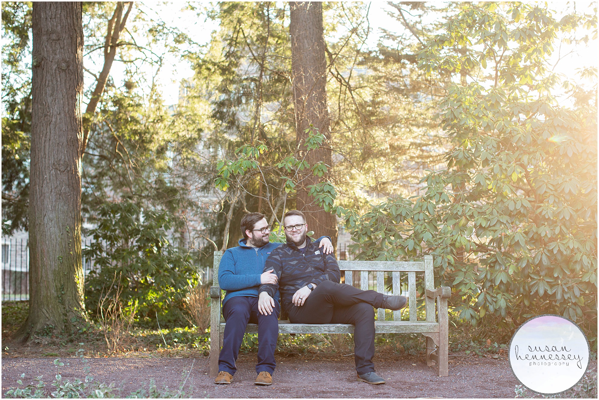 Engagement Session at Princeton University photographed in the gardens