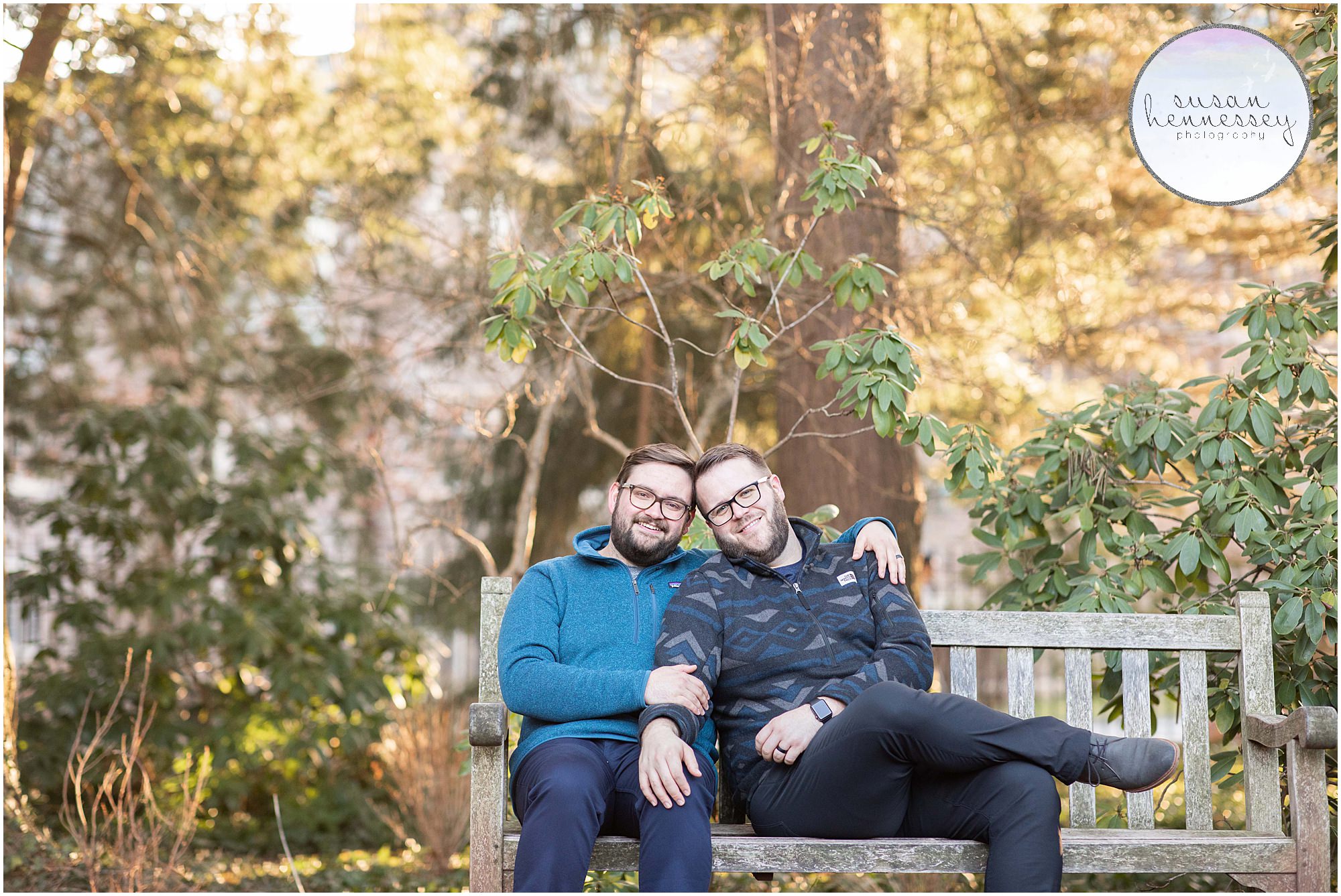 A same sex couple in Prospect gardens for their Engagement Session at Princeton University