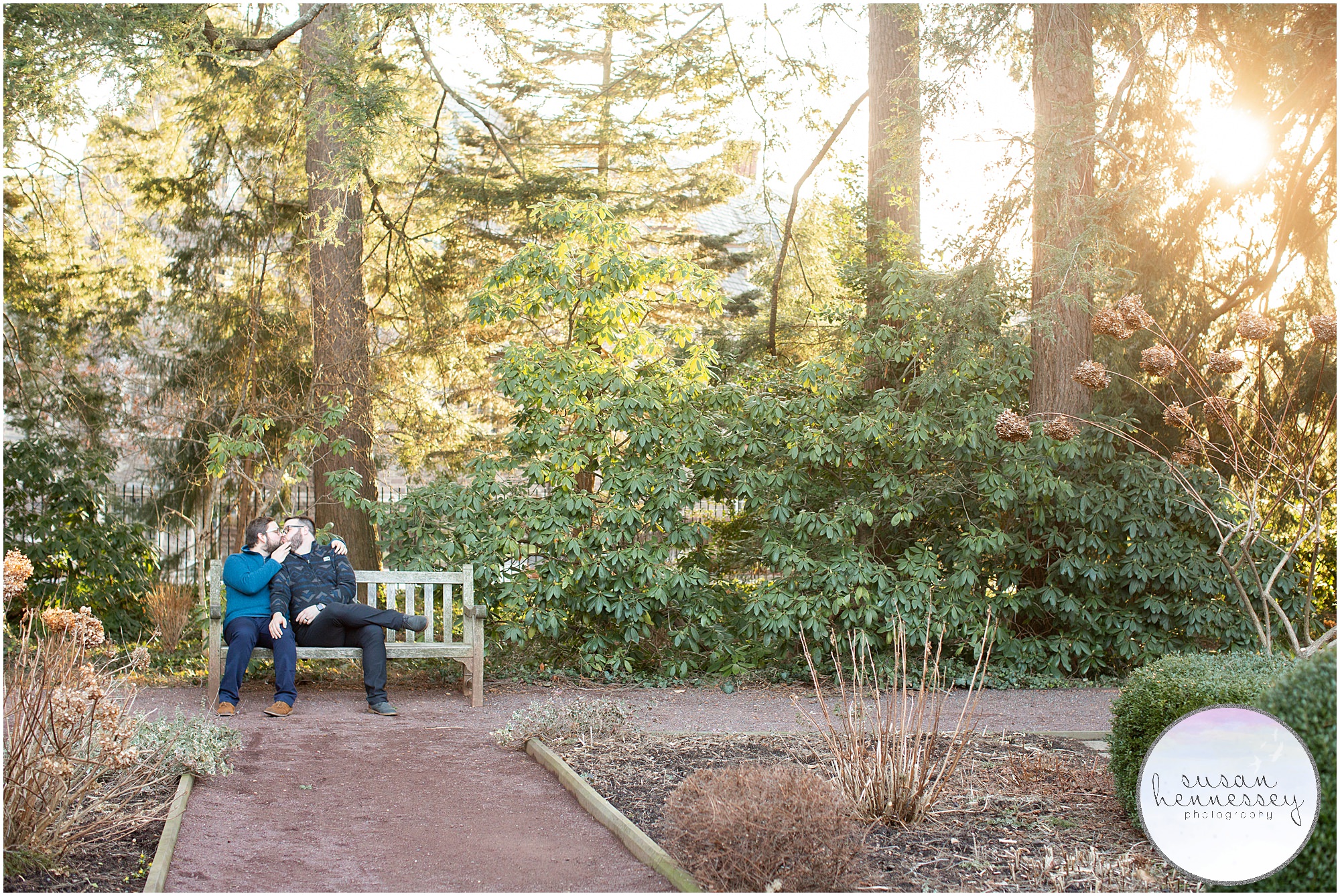 An LGBTQ couple in Prospect gardens for their Engagement Session at Princeton University